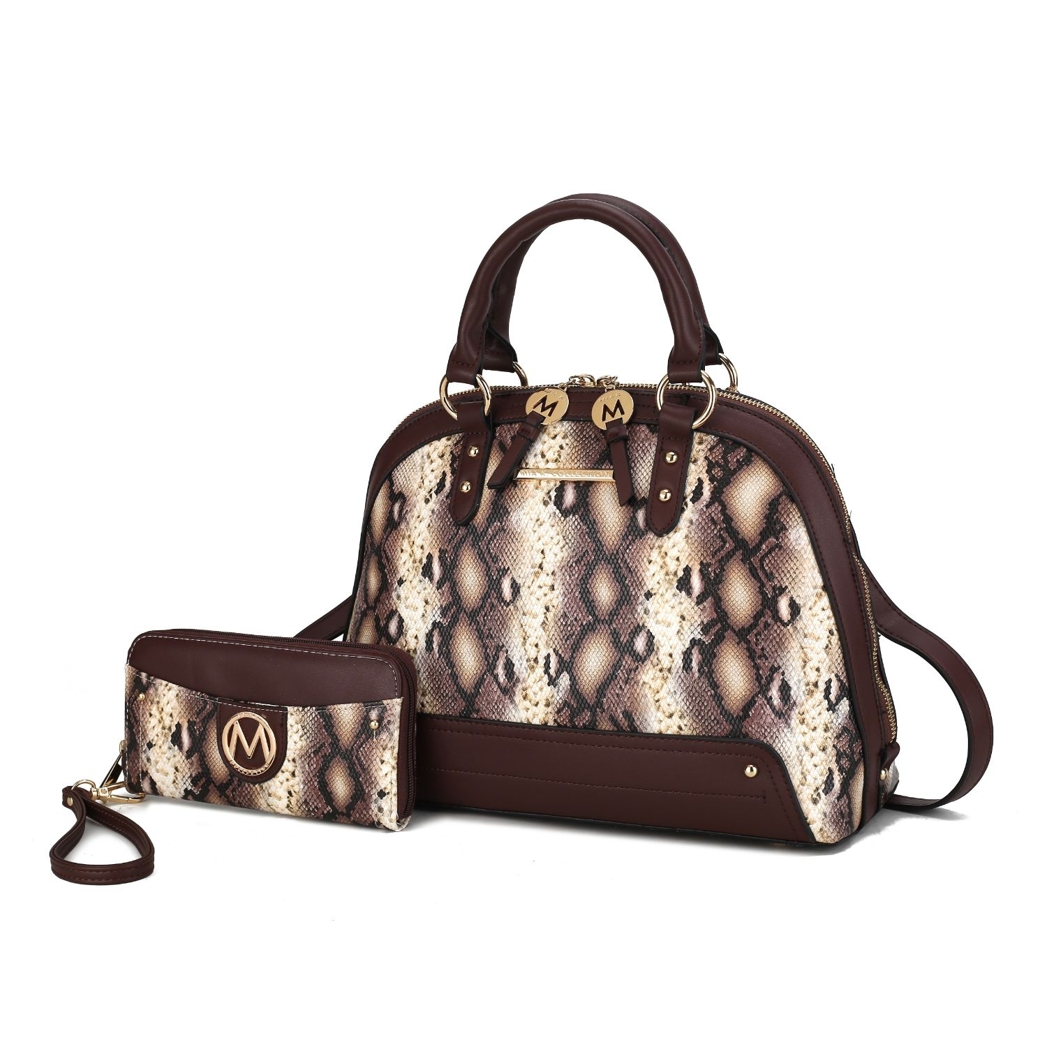 MKF Collection Frida Satchel Handbag By Mia K And Wallet 2 Pieces - Brown