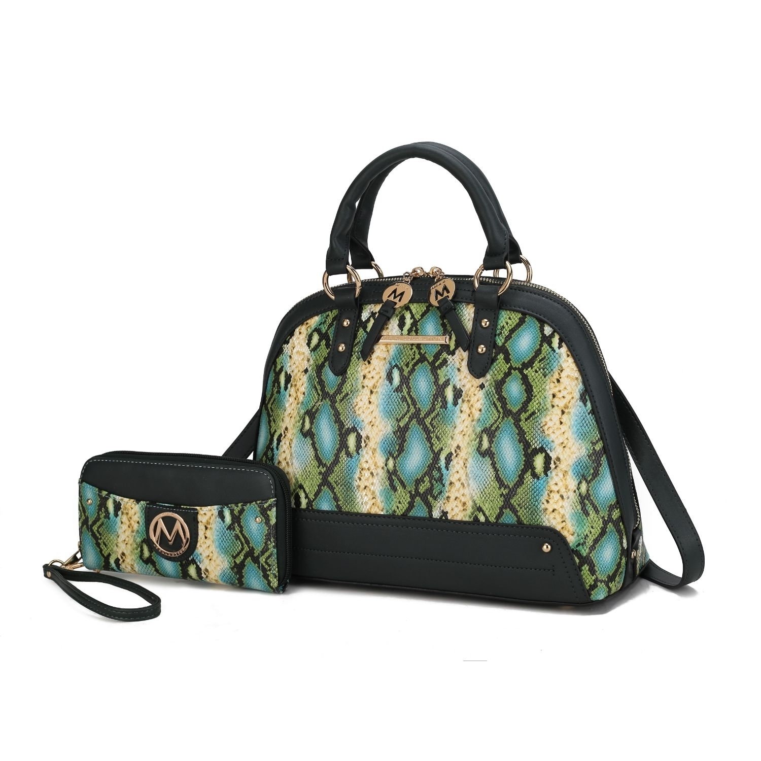 MKF Collection Frida Satchel Handbag By Mia K And Wallet 2 Pieces - Dark Green