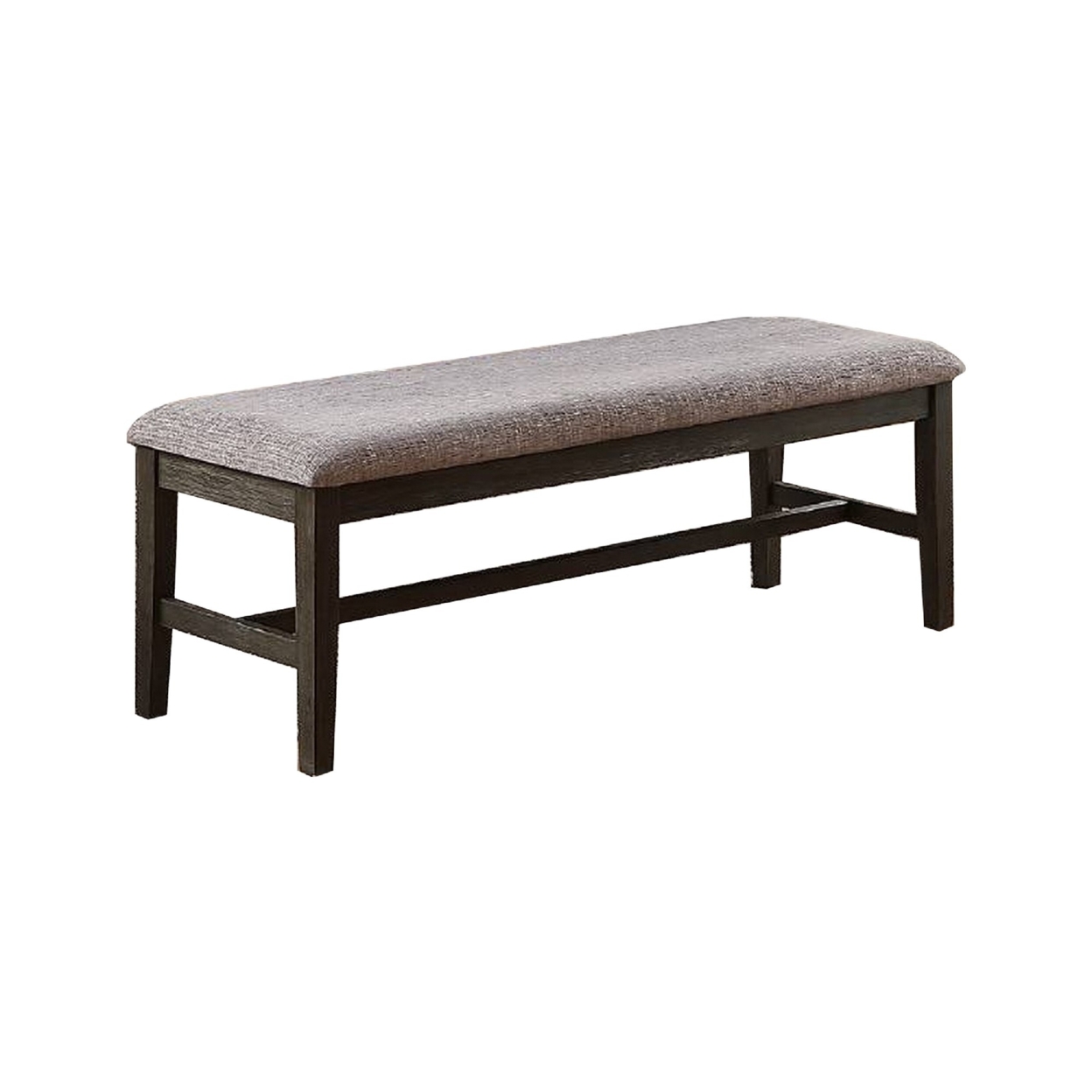 Dining Bench With Fabric Upholstery And Cushioned Seat, Brown- Saltoro Sherpi