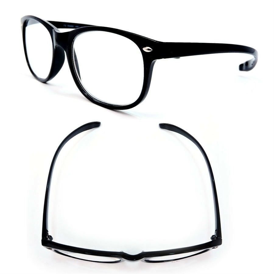 Hang Neck Large Classic Frame Reading Glasses Hanging Reader - Black, +2.25
