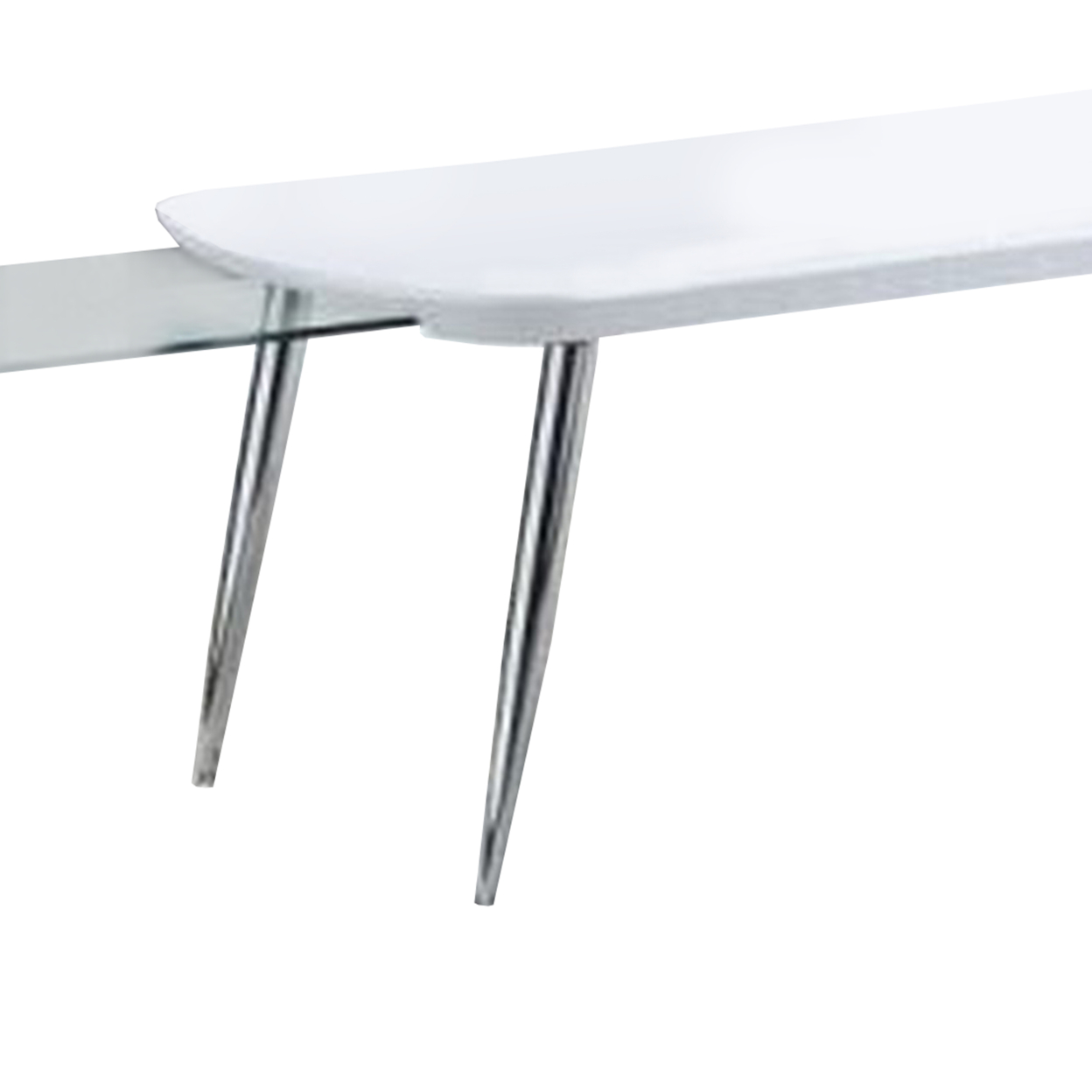 Coffee Table With Pull Out Tabletop, White And Silver- Saltoro Sherpi