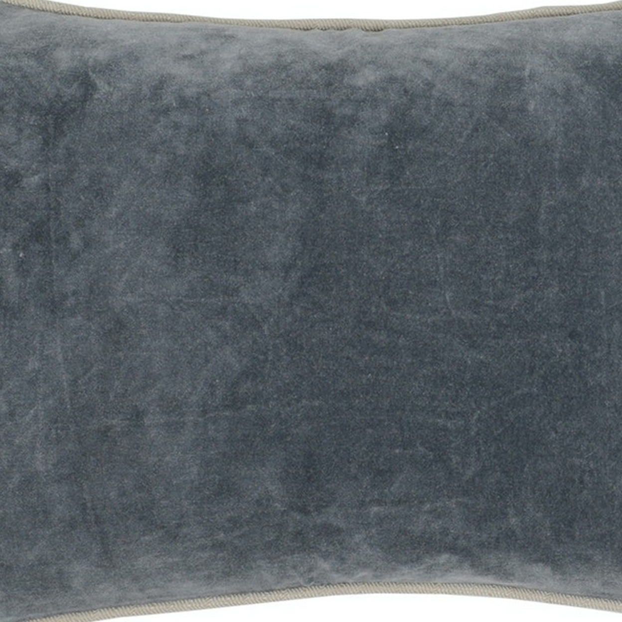 Rectangular Throw Pillow With Cotton Cover, Gray- Saltoro Sherpi