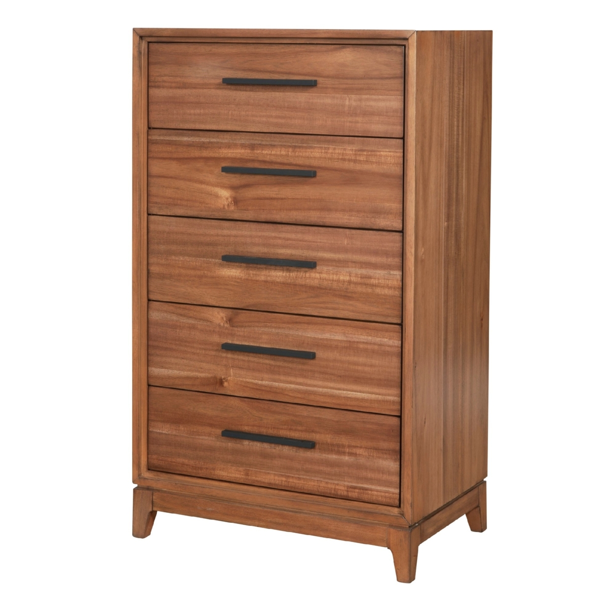 Chest With 5 Drawers And Wooden Frame, Brown- Saltoro Sherpi