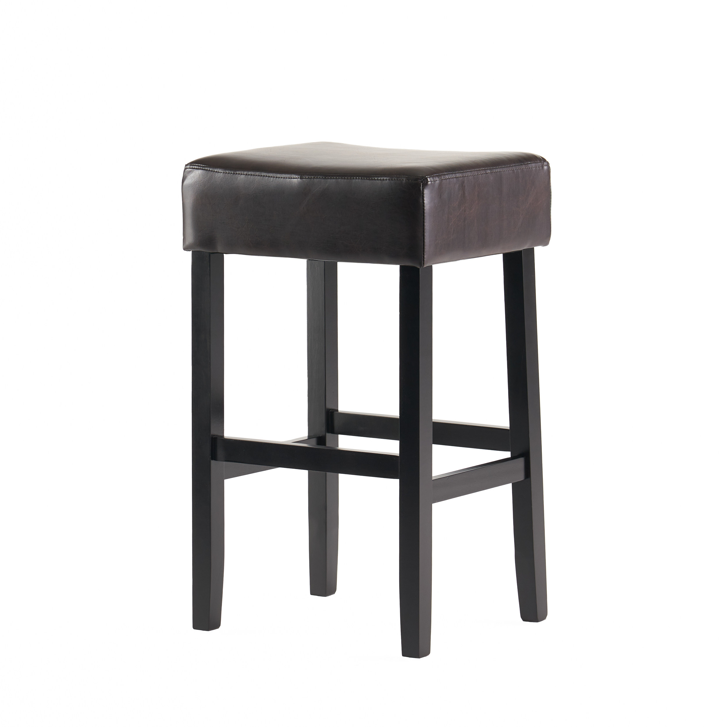 Duff Brown Leather Bar Stool (Set Of 2)