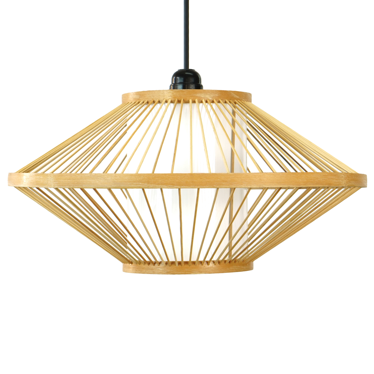 Modern Woven Bamboo Pendant Lighting Hanging Light Shade For Entryway And Living Room
