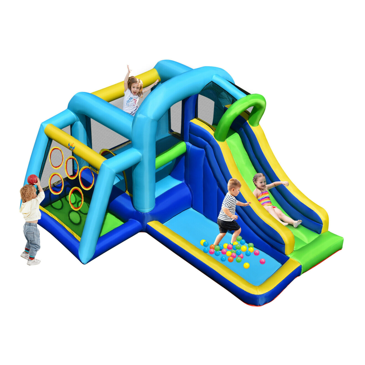 Inflatable Bouncer Climbing Bounce House Kids Slide Park Ball Pit Without Blower