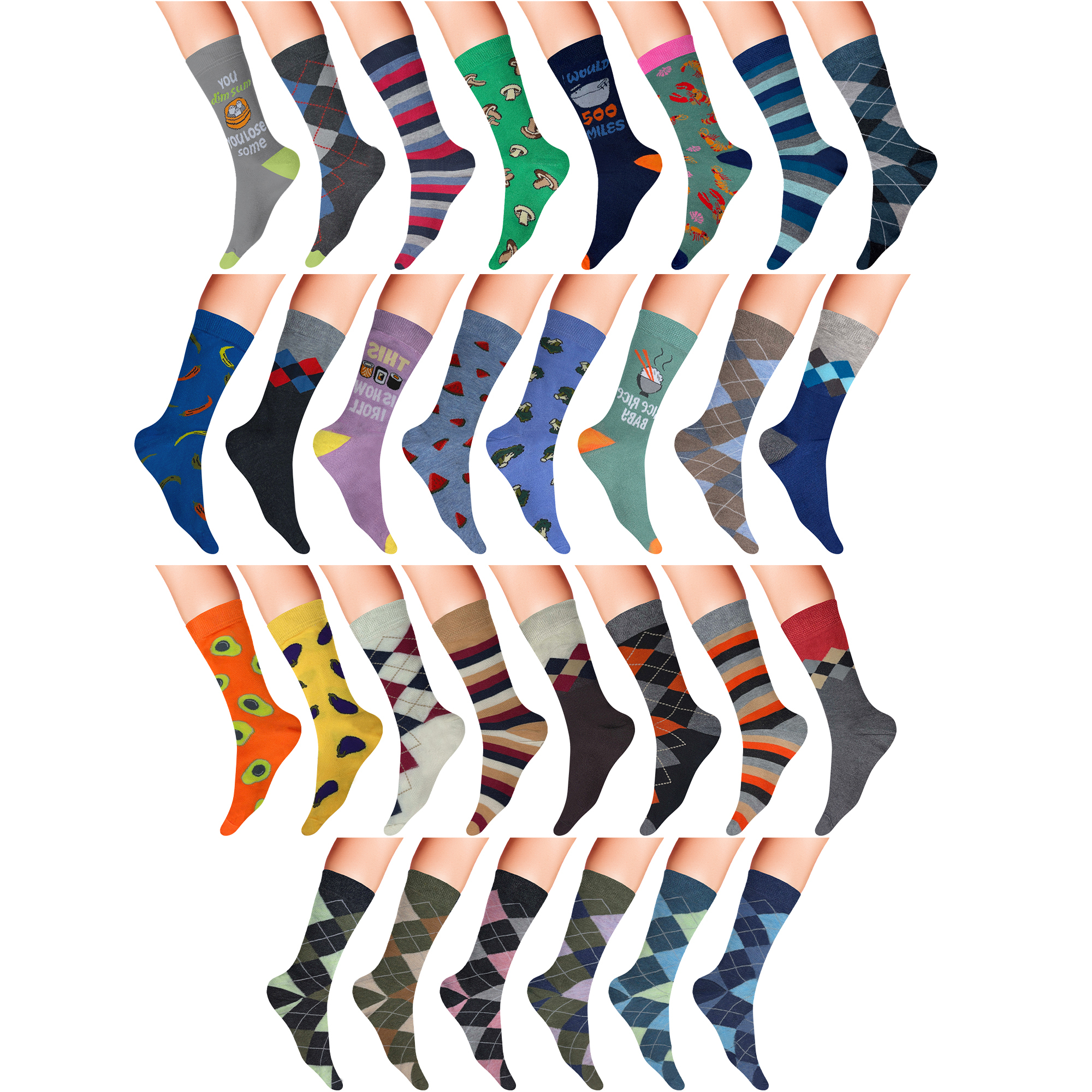 12-Pairs: Men's James Fiallo Premium Quality Dress Socks - Assorted Styles