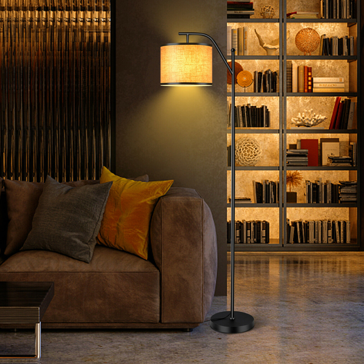 Standing Floor Lamp With Adjustable Lamp Head For Living Room & Bedroom