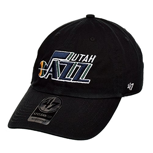 '47 Brand Utah Jazz Clean Up Primary Logo Adjustable Hat (Black) ONE SIZE BLK