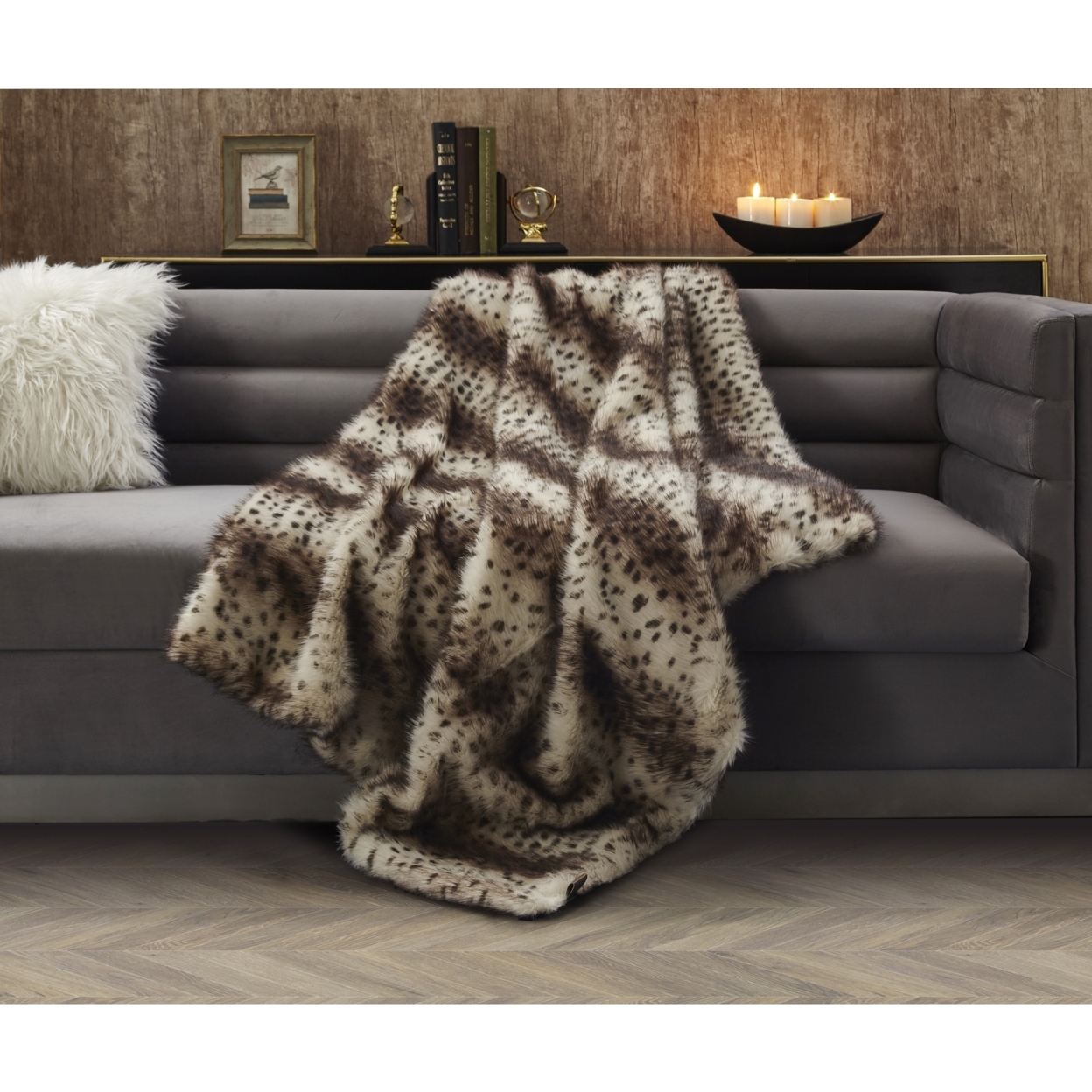 Avani Throw- Faux-Shaggy And Snuggly-Fluffy Cozy Texture - Brown Cheetah