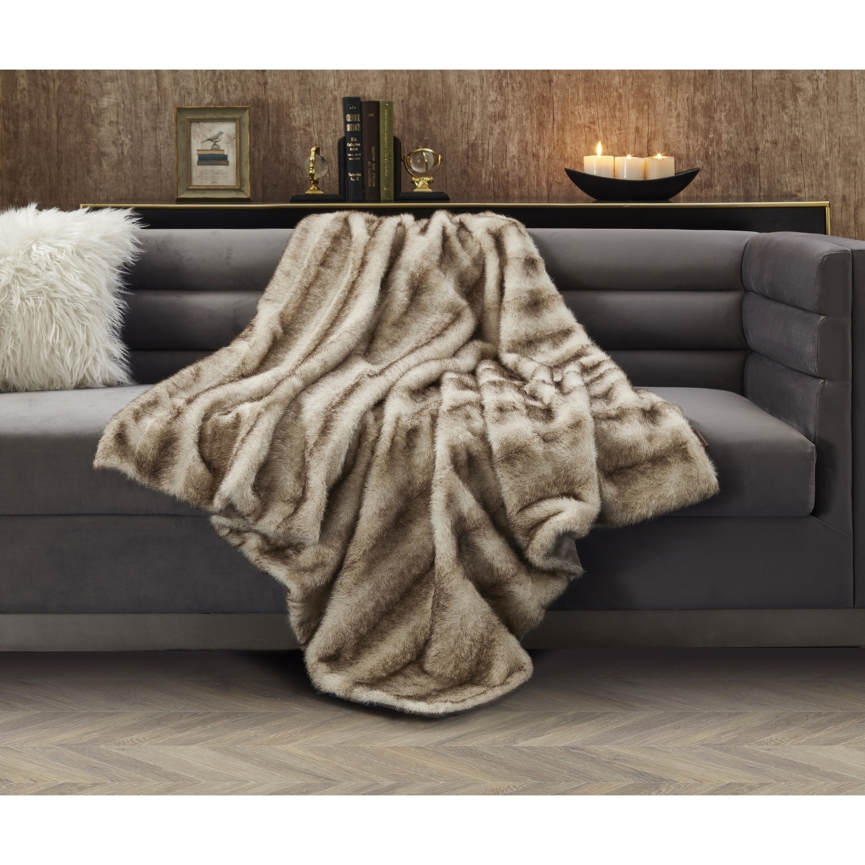 Avani Throw- Faux-Shaggy And Snuggly-Fluffy Cozy Texture - Brown Fox