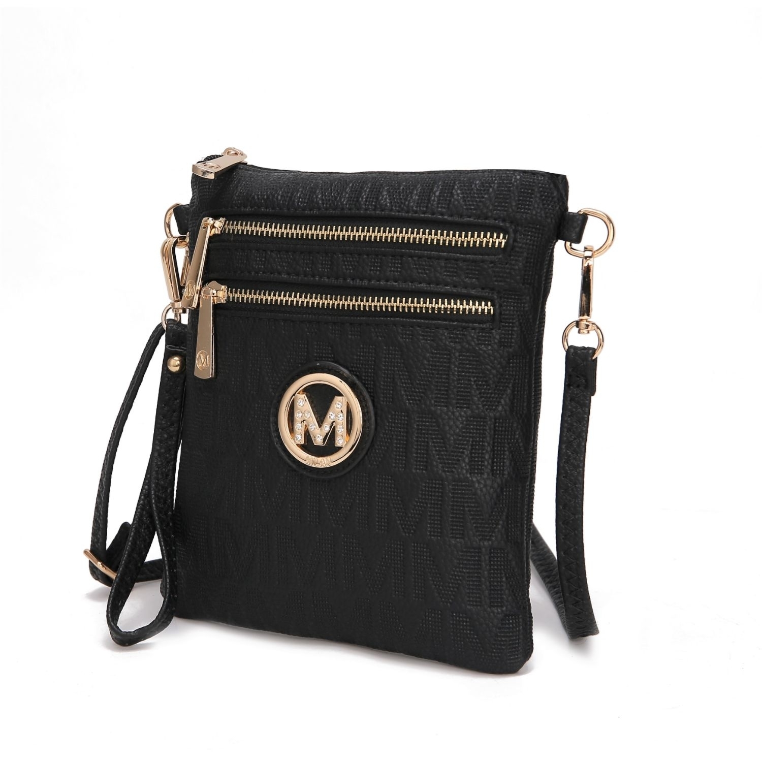 MKF Collection Andrea Milan M Signature Crossbody Handbag By Mia K - Black