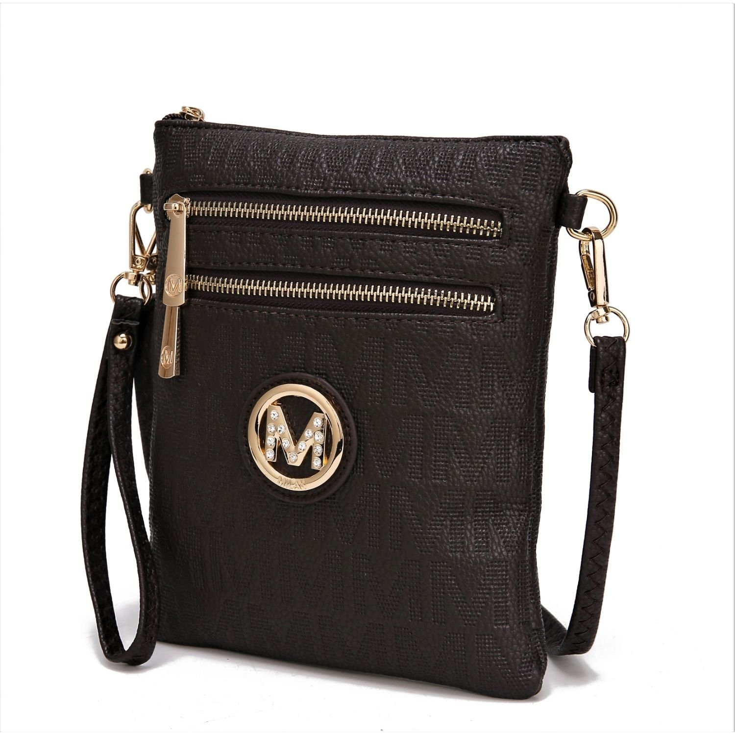 MKF Collection Andrea Milan M Signature Crossbody Handbag By Mia K - Beige