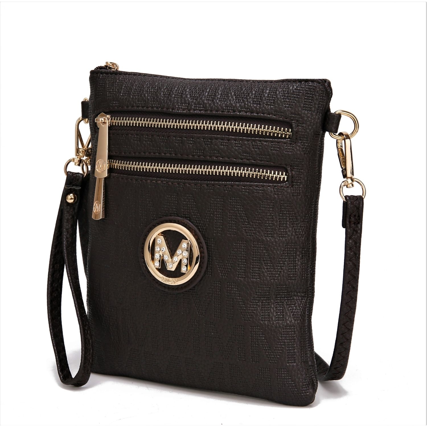 MKF Collection Andrea Milan M Signature Crossbody Handbag By Mia K - Black