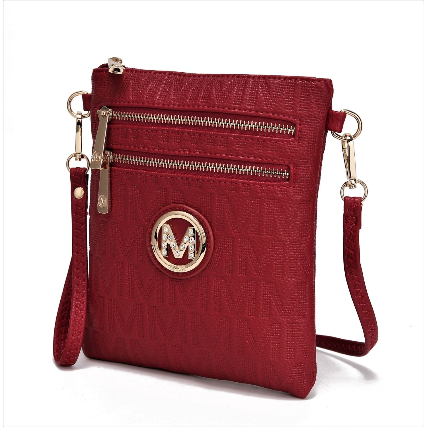 MKF Collection Andrea Milan M Signature Crossbody Handbag By Mia K - Red