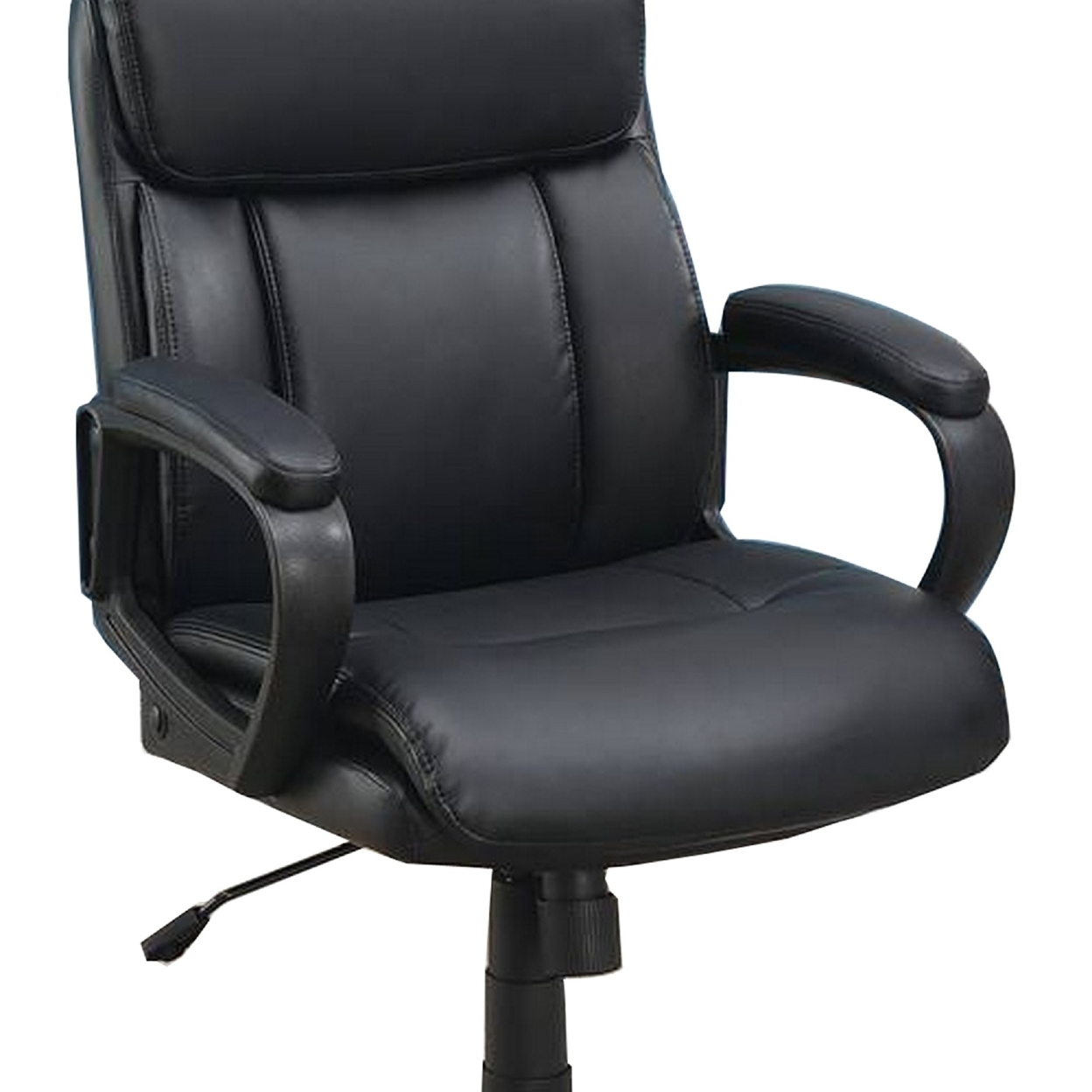 Office Chair With Top Padded Back And Casters, Black- Saltoro Sherpi