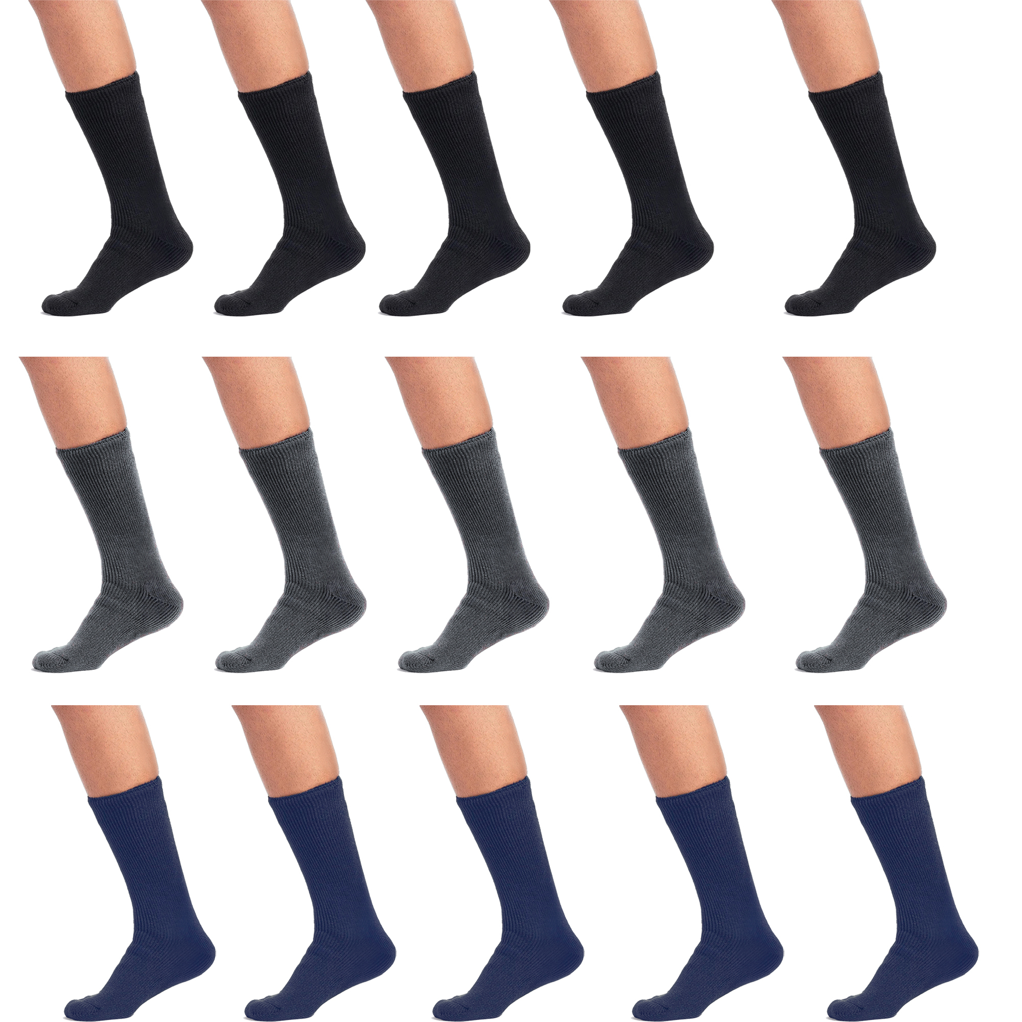 Multi-Pack: Premium Quality Thermal Working Contractor Socks - 10-Pairs