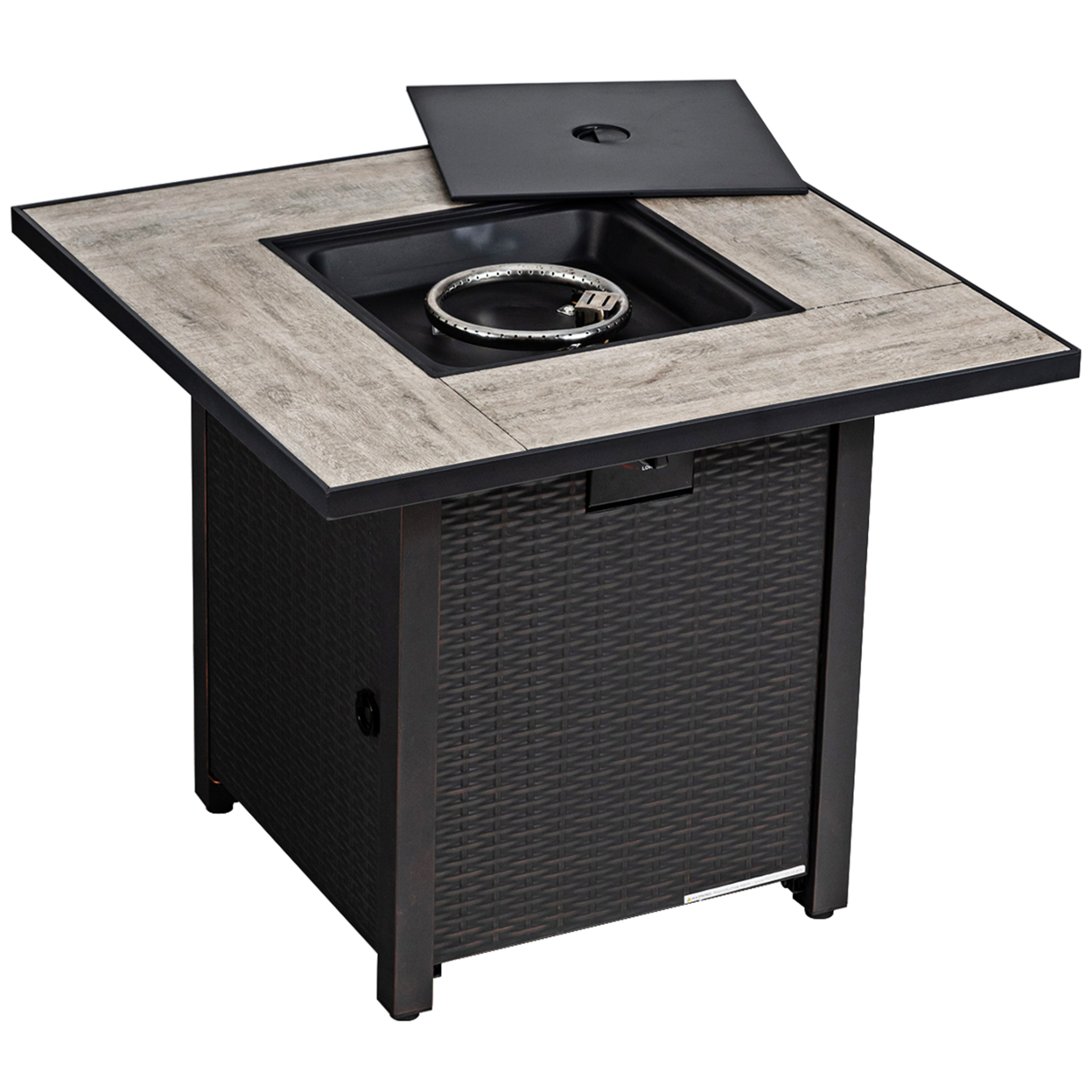30'' Gas Fire Table 50,000 BTU Square Propane Fire Pit Table Patio Yard