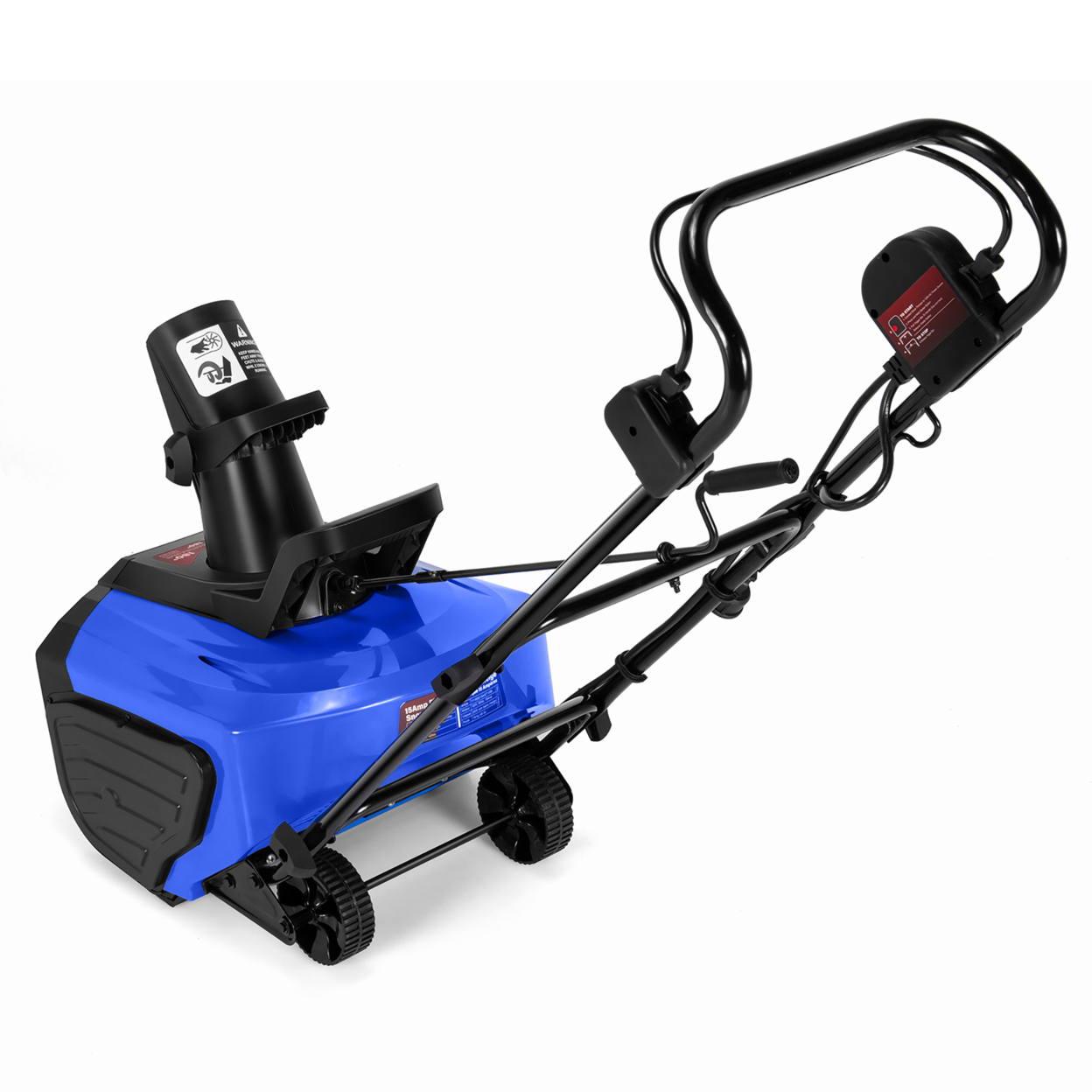 15Amp Corded Snow Blower w/ 180Â°Chute Rotation & 2 Transport Wheels Red\\Blue - black