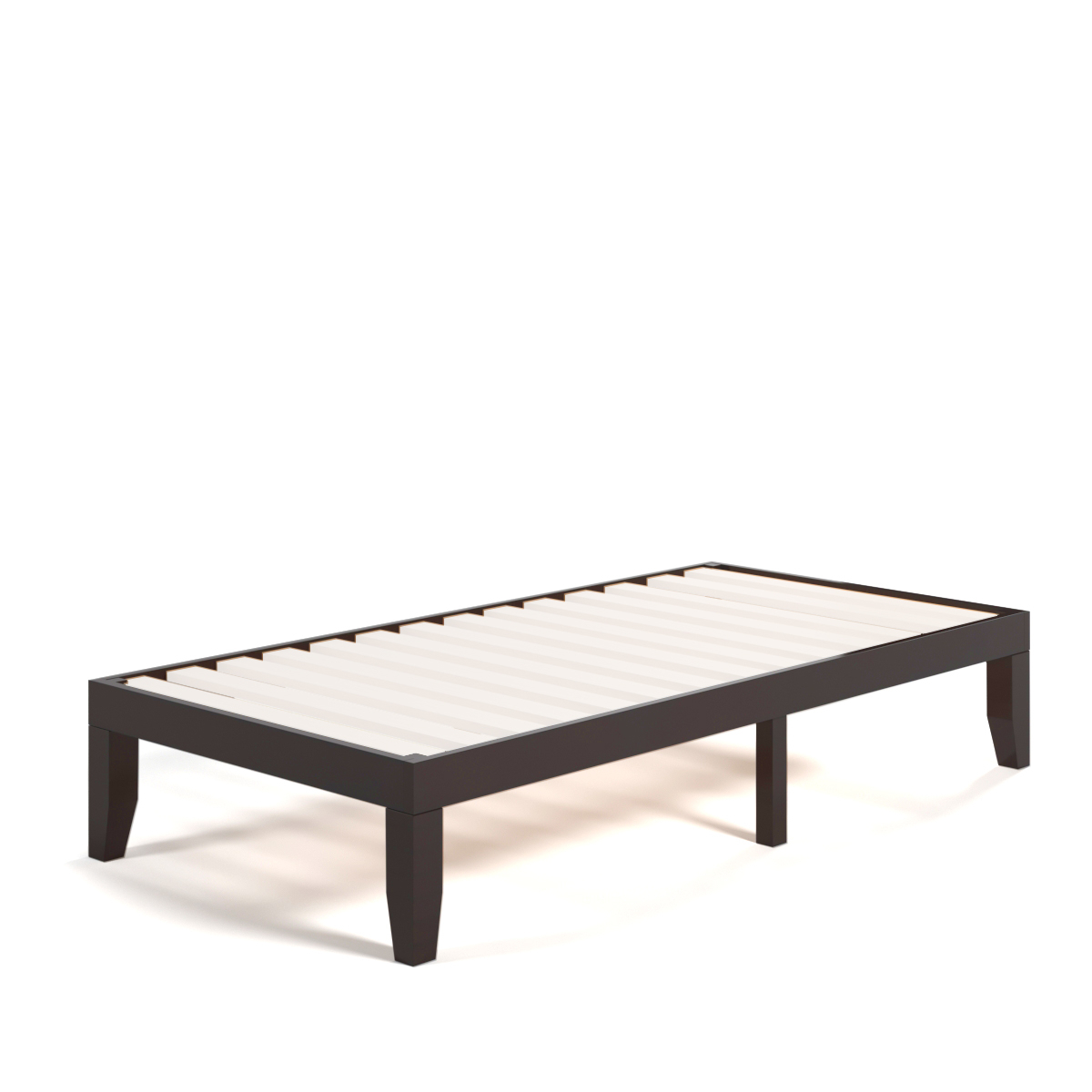 14'' Twin Size Wooden Platform Bed Frame W/ Strong Slat Support - Espresso