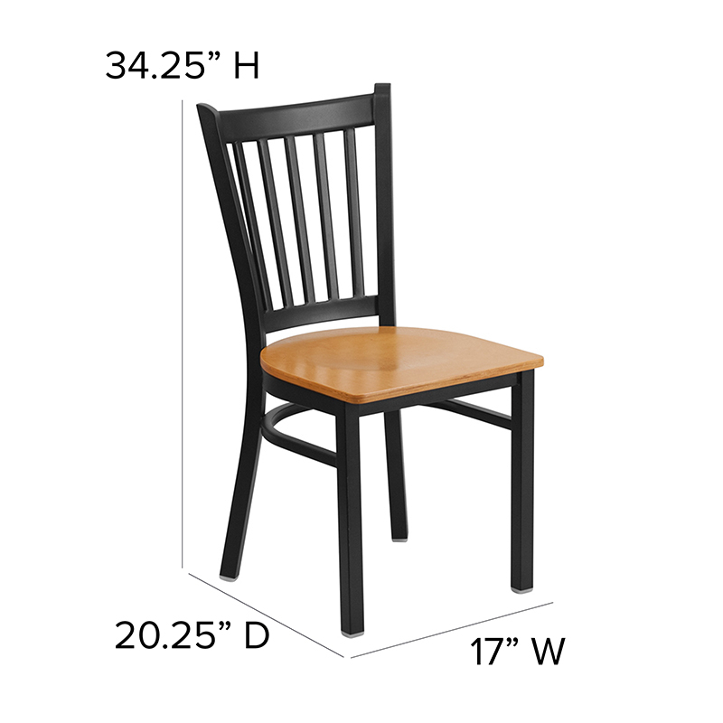 Black Vert Chair-Nat Seat