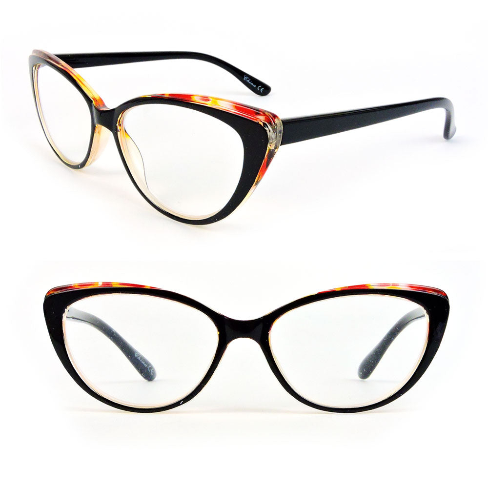 Cat Eye Frame Fashion Women's Reading Glasses - Tortoise, +3.00