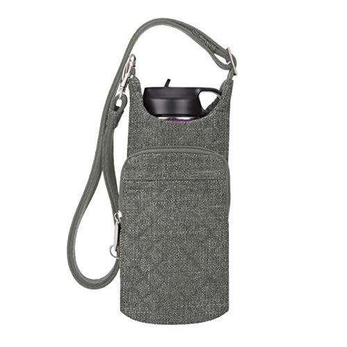 Travelon Anti-Theft Boho Insulated Water Bottle Tote Gray Heather - 43426-51T One_Size Gray Heather