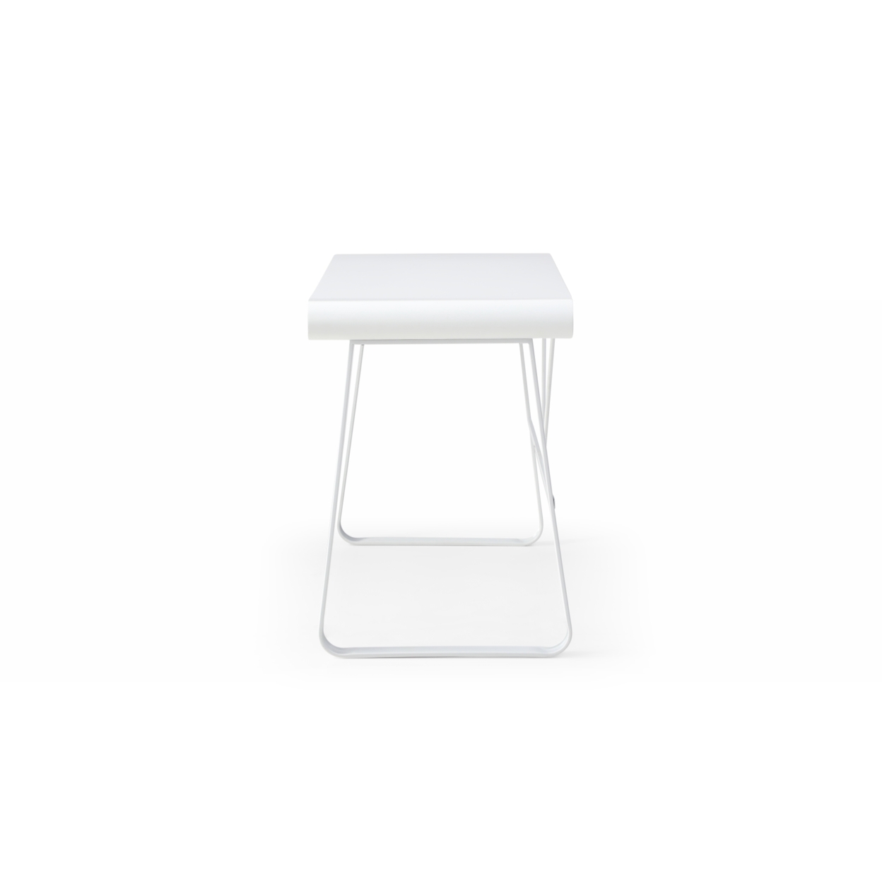 Graciela Desk-2 Storage Drawers-Geometric Leg Frame-Clean And Streamlined Design - White