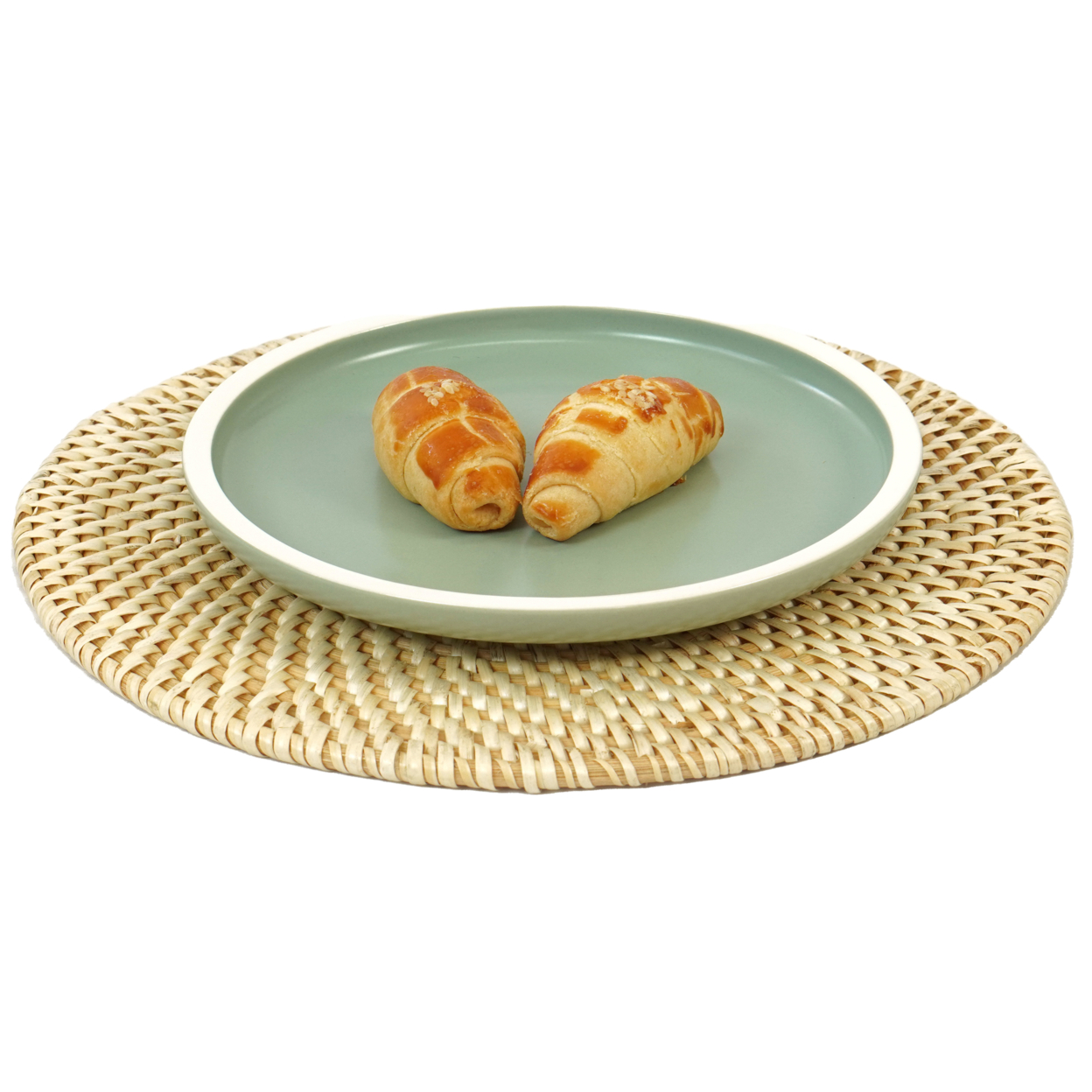 Set Of 4 Decorative Round Natural Woven Handmade Rattan Placemats - Large