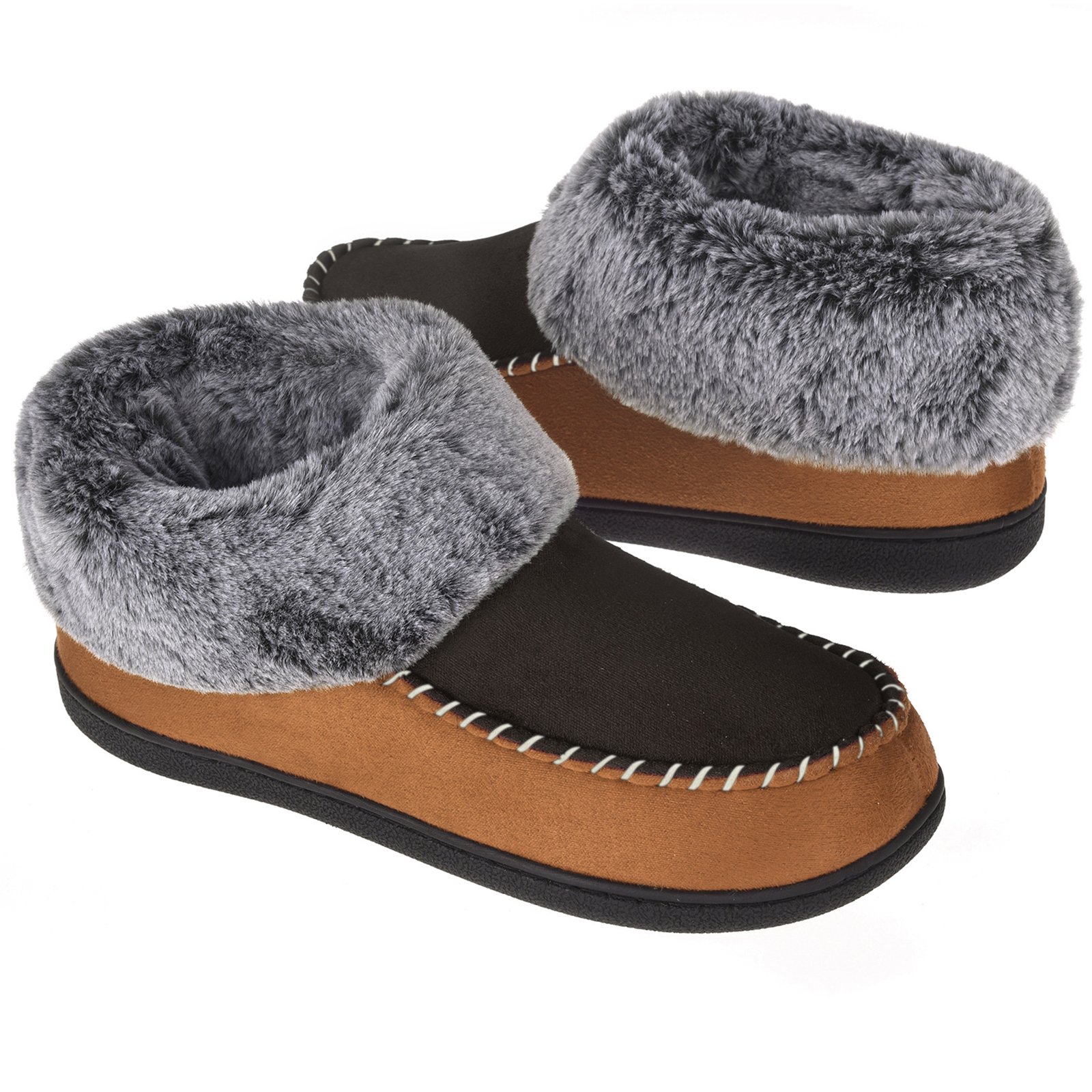 VONMAY Women's Fuzzy Slippers Booties Indoor Outdoor House Shoes