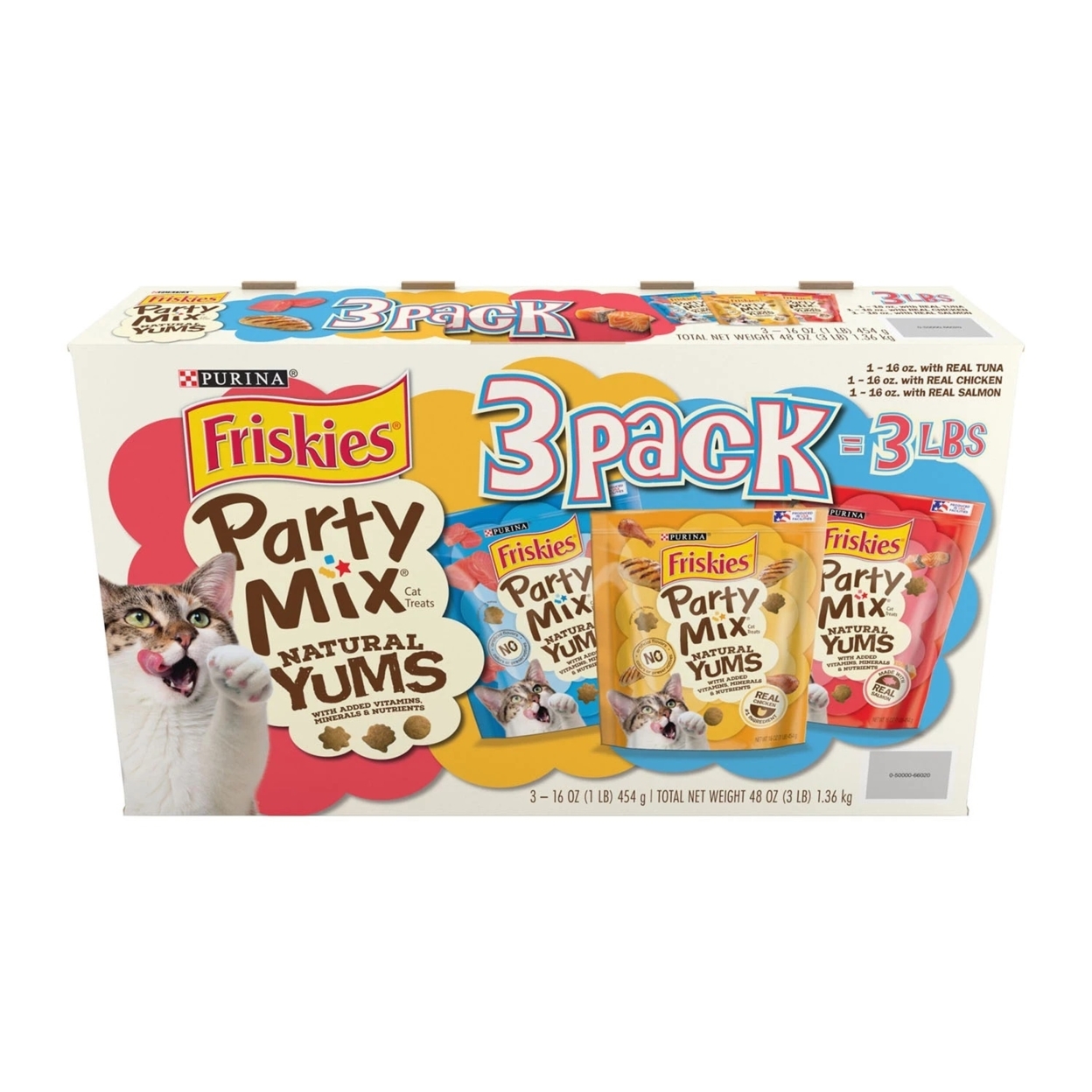 Purina Friskies Party Mix Natural Yums Cat Treats With Real Meat (48 Ounce)