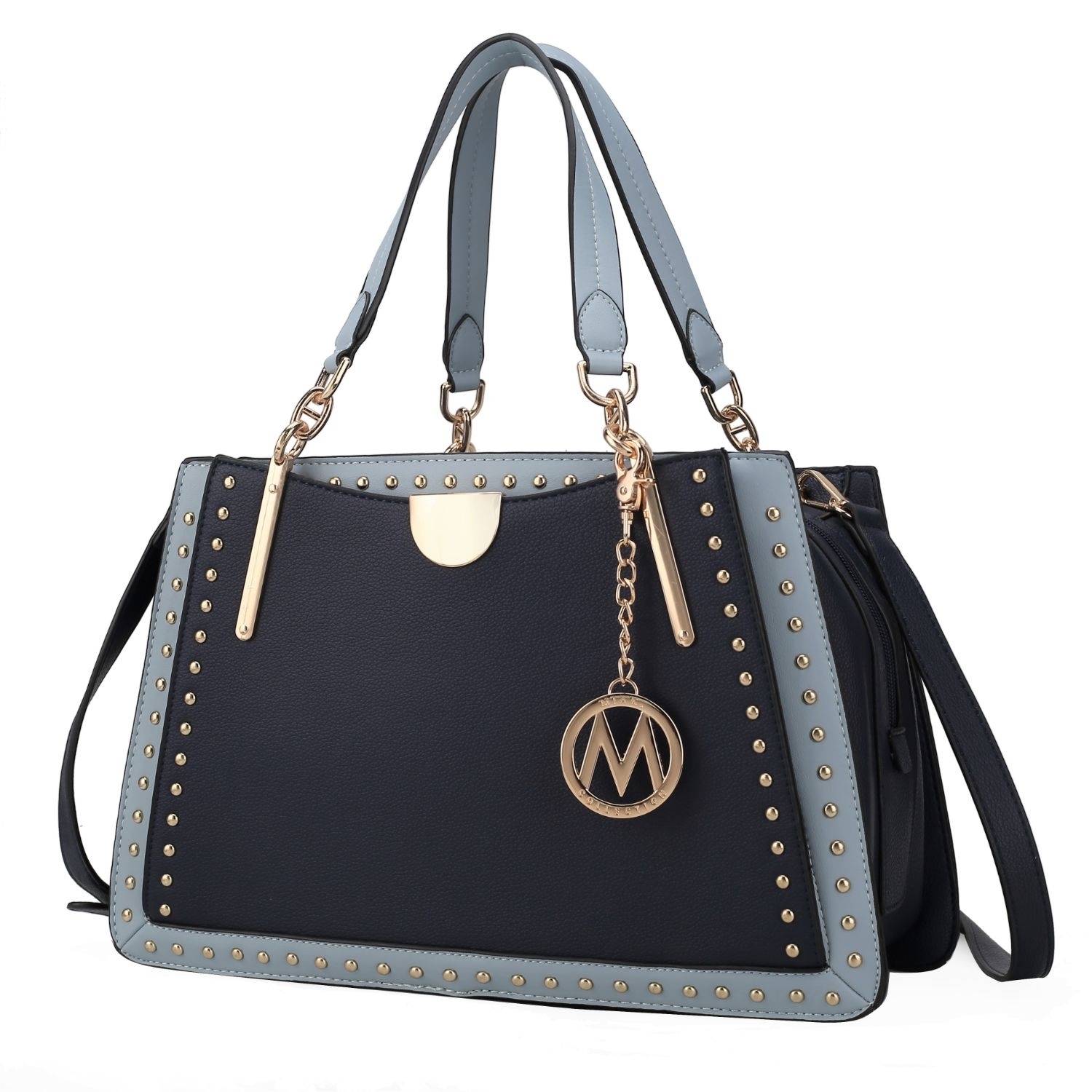 MKF Collection Aubrey Satchel Handbag By Mia K. - Navy-Denim