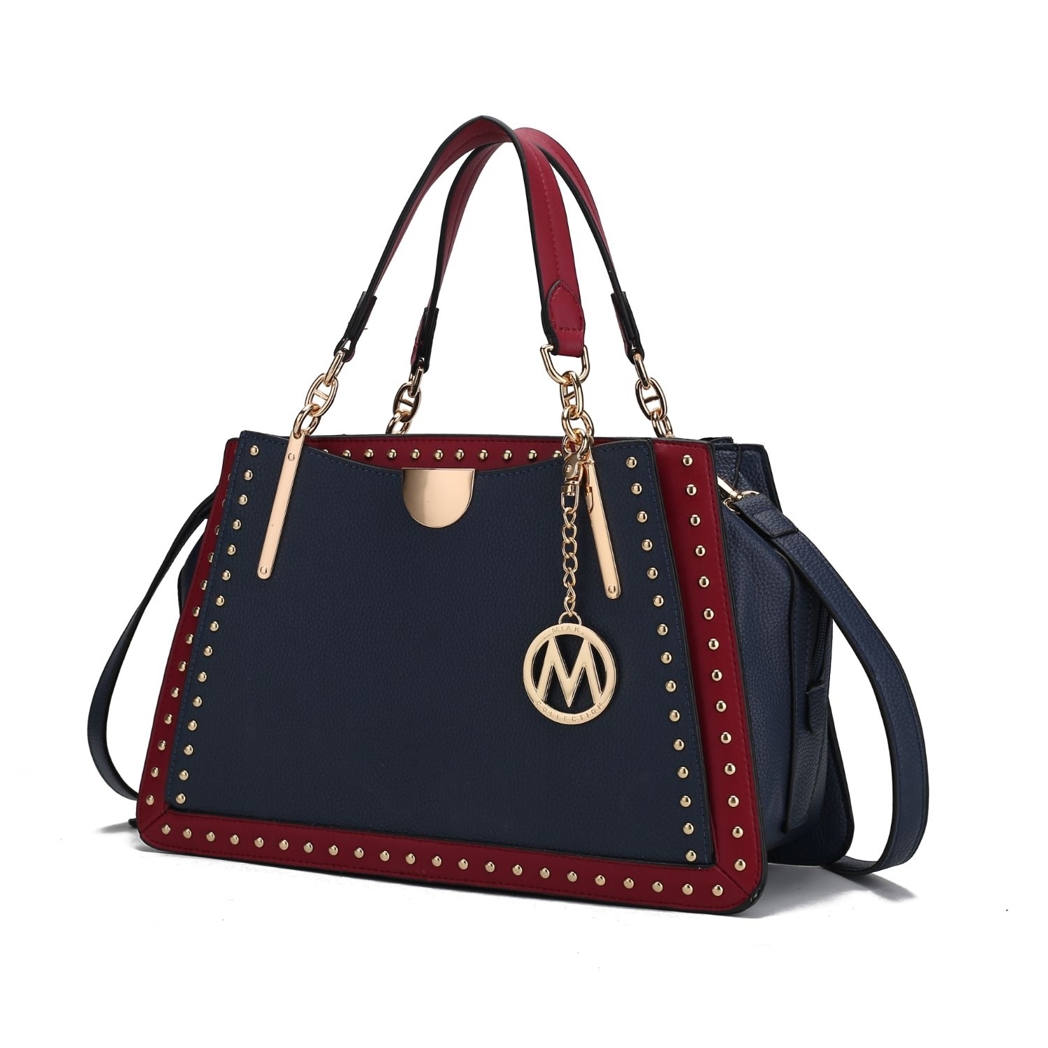 MKF Collection Aubrey Satchel Handbag By Mia K. - Navy-Red