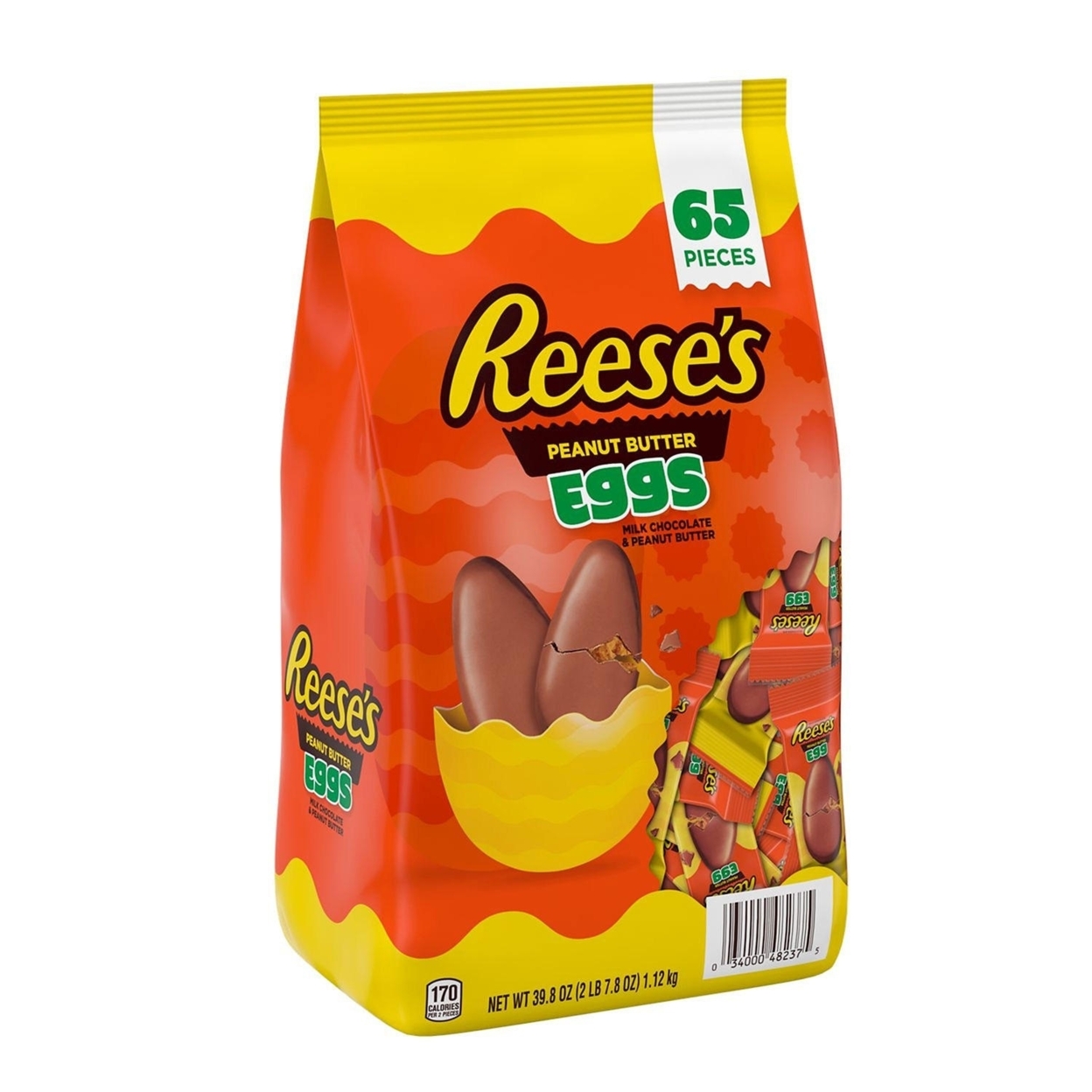 Reese's Milk Chocolate Peanut Butter Easter Eggs Candy, 39.8 Ounce (65 Pieces)