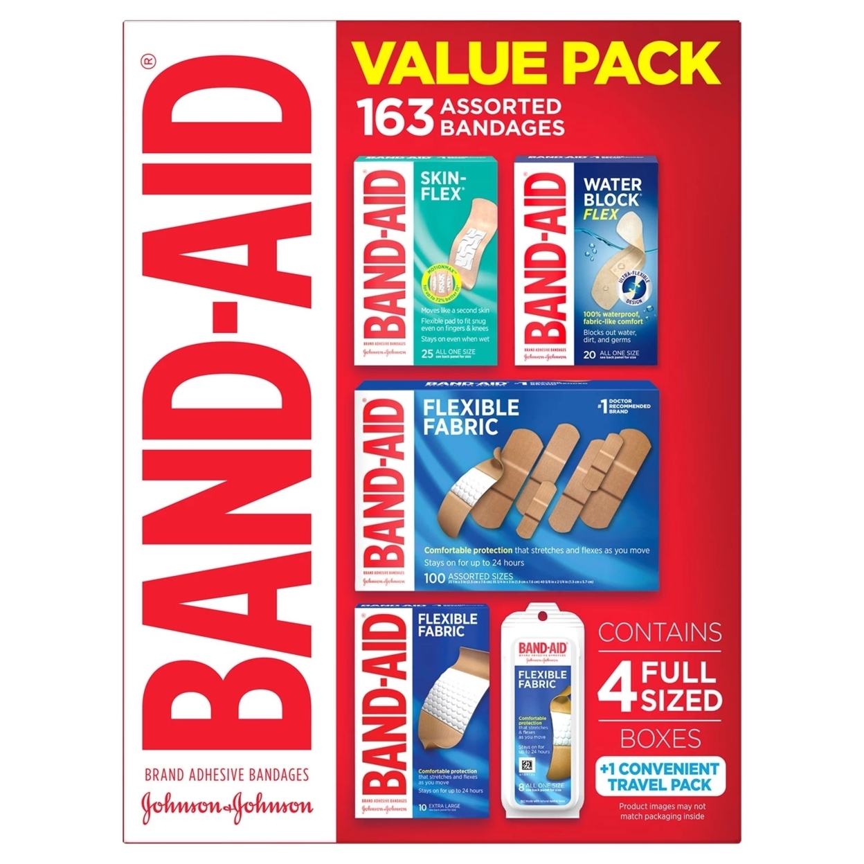 Band-Aid Brand Variety Pack Adhesive Bandages (163 Count)