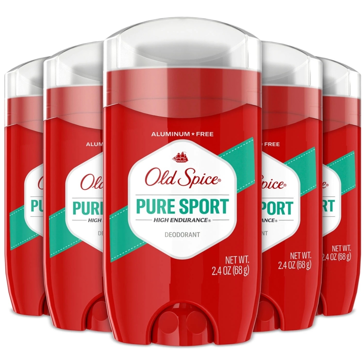 Old Spice Pure Sport Deodorant, 2.4 Ounce (Pack Of 5)
