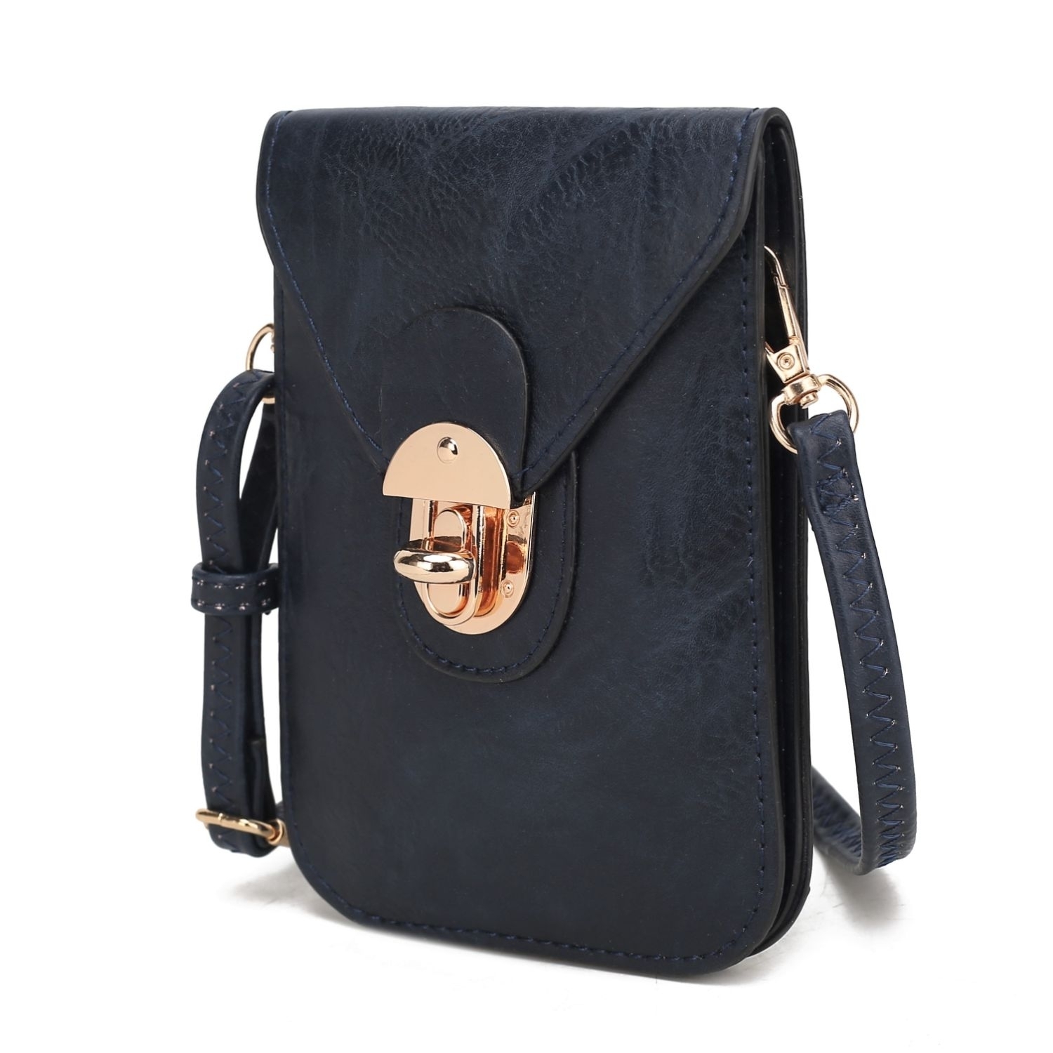 MKF Collection Kianna Vegan Leather Phone Crossbody Handbag By Mia K. - Navy