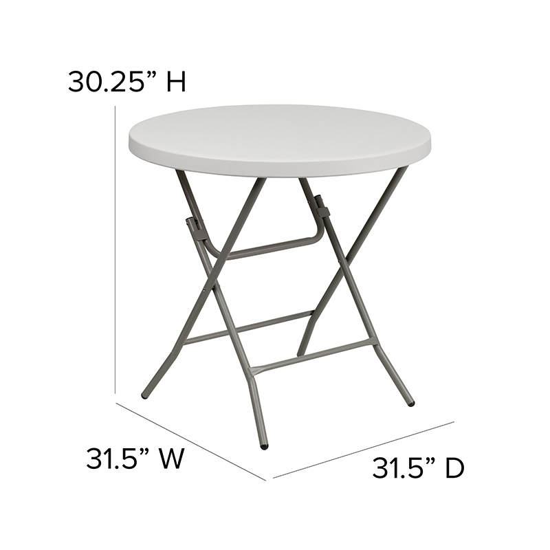 32RD White Plastic Fold Table