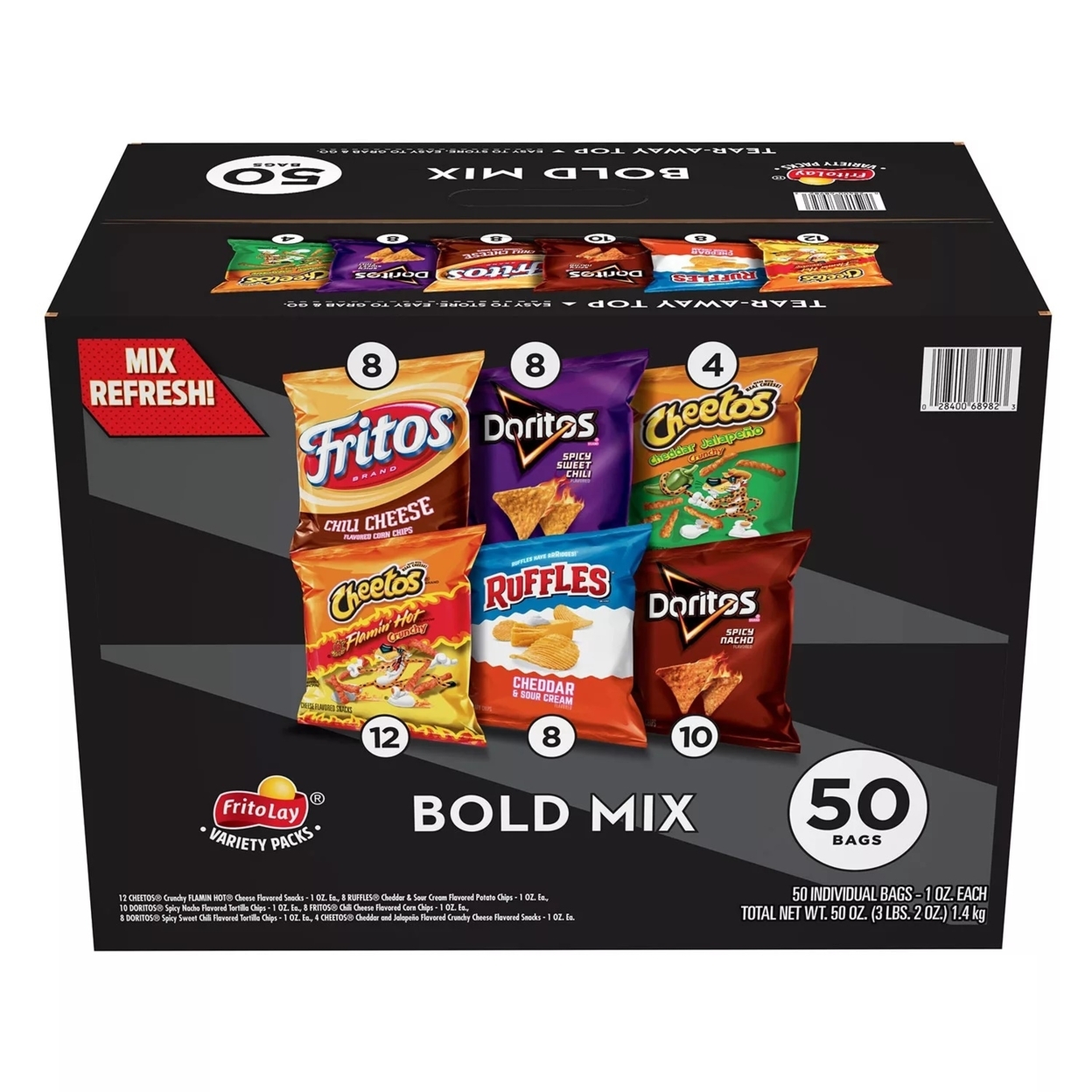 Frito Lay Bold Mix Variety Pack Chips (50 Count)