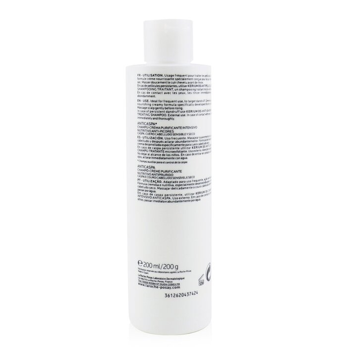 La Roche Posay - Kerium Anti-Dandruff Cream Shampoo (For Dry Hair Or Scalp)(200ml/6.7oz)