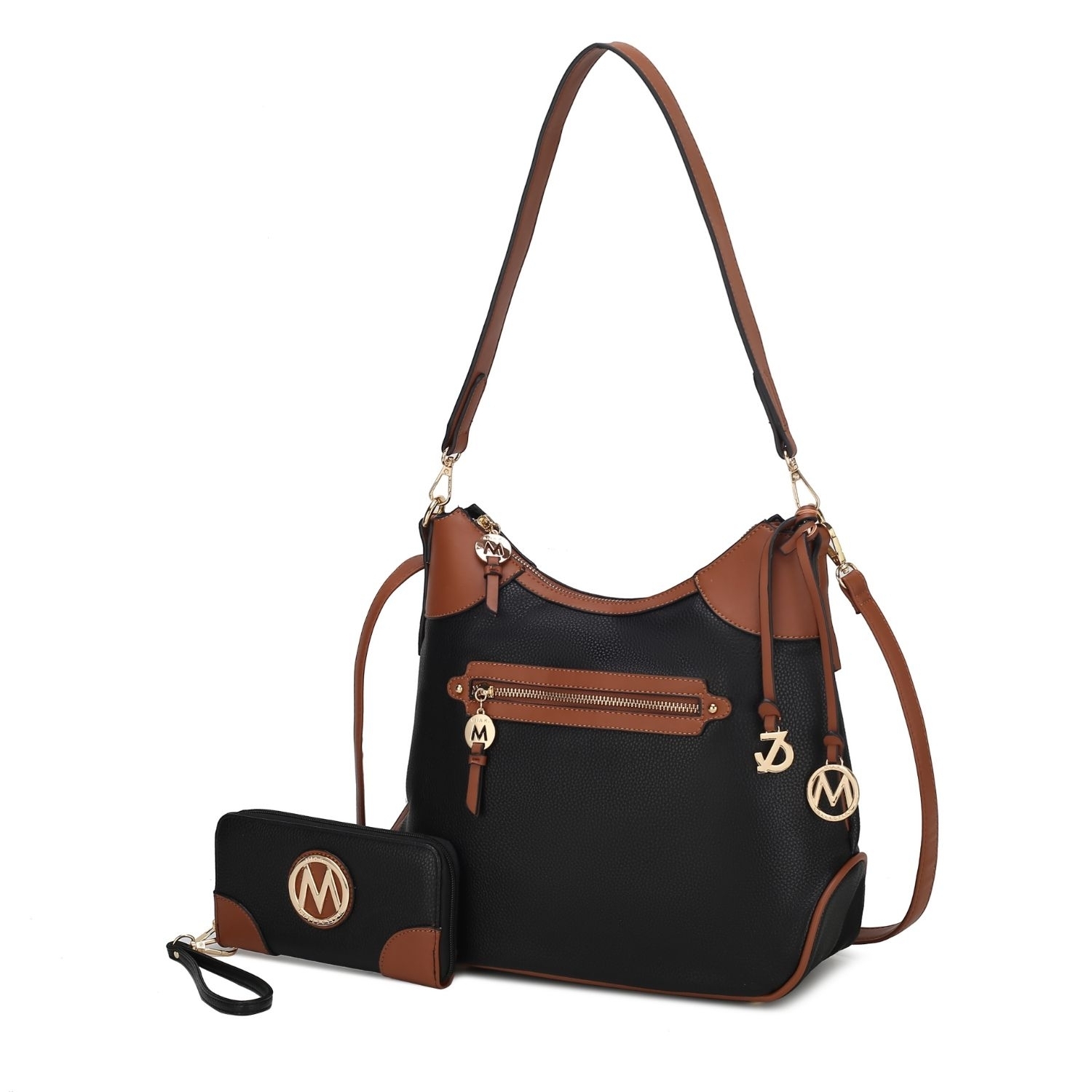 MKF Collection Josie Shoulder Handbag By Mia K - Brown-black