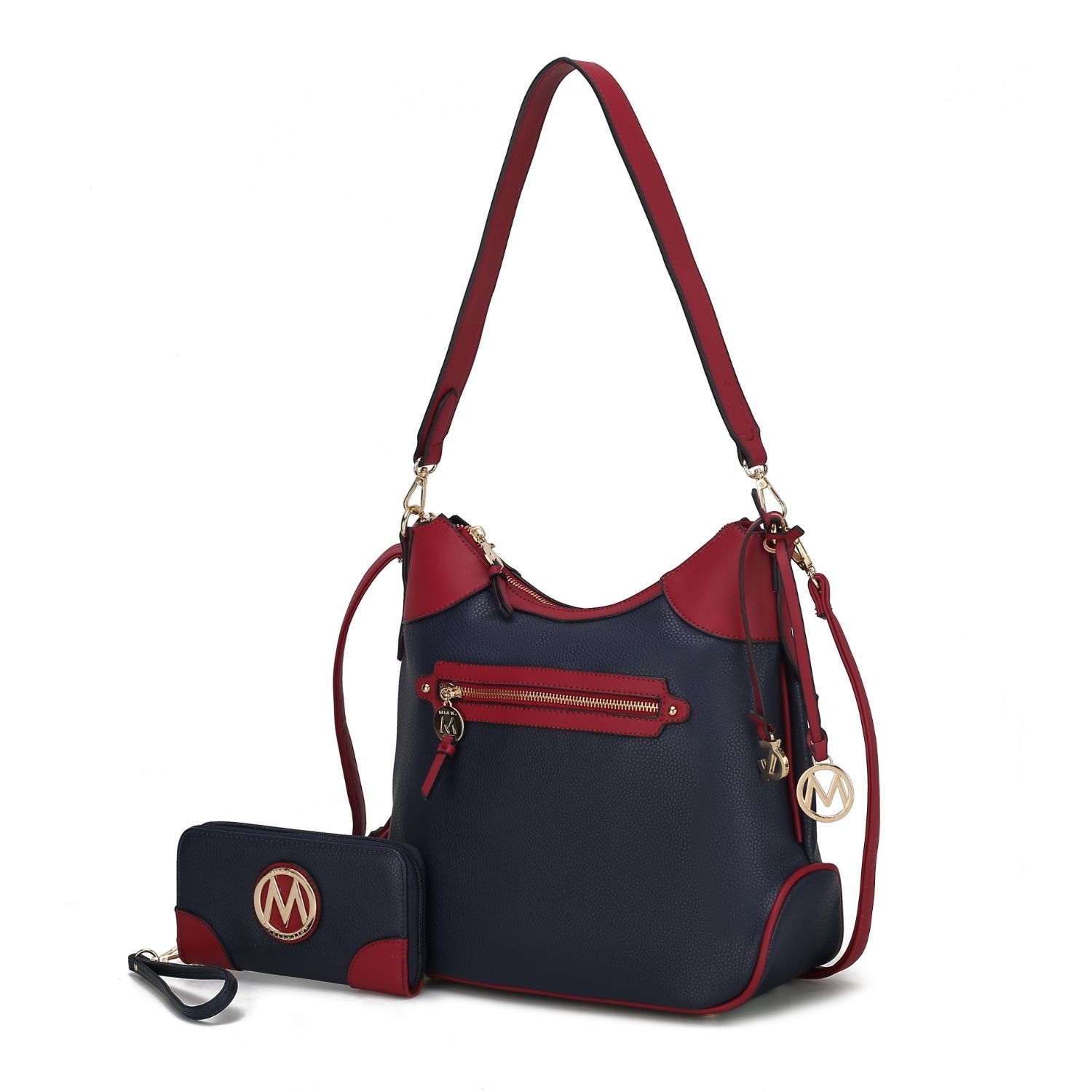 MKF Collection Josie Shoulder Handbag By Mia K - Navy-red