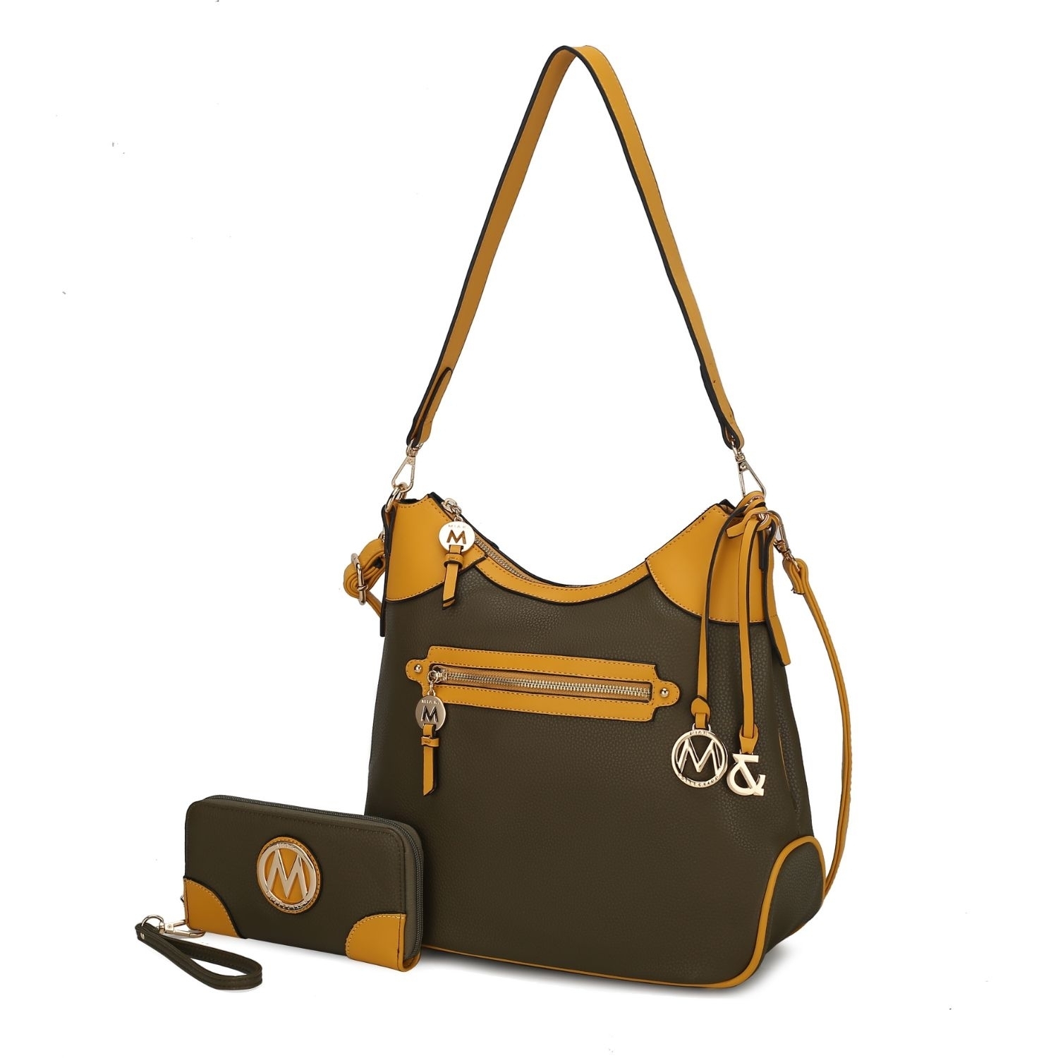 MKF Collection Josie Shoulder Handbag By Mia K - Olive-yellow