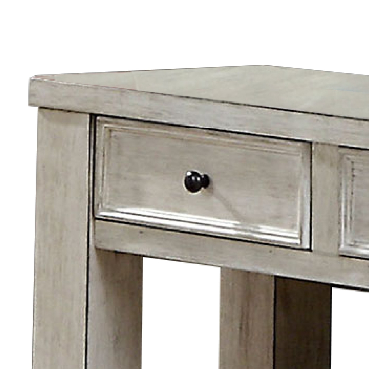 Transitional Wooden Console Table With 4 Drawers And Open Shelf, White- Saltoro Sherpi