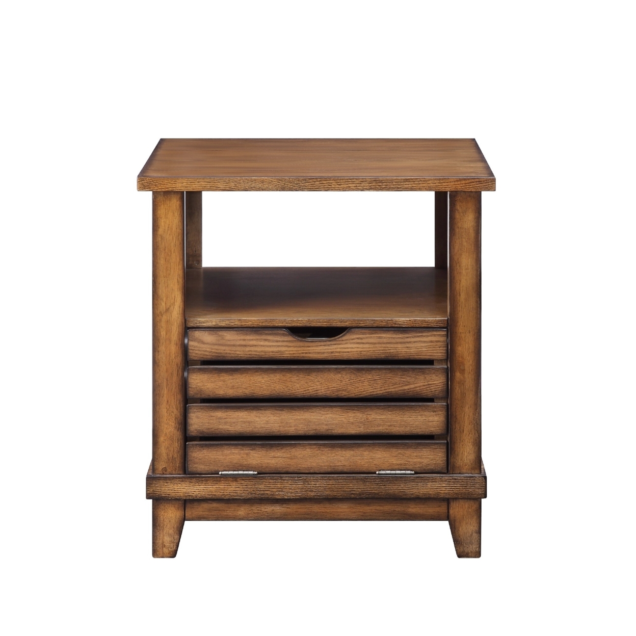 Open Top Contemporary Wooden Contemporary Style End Table, Brown- Saltoro Sherpi