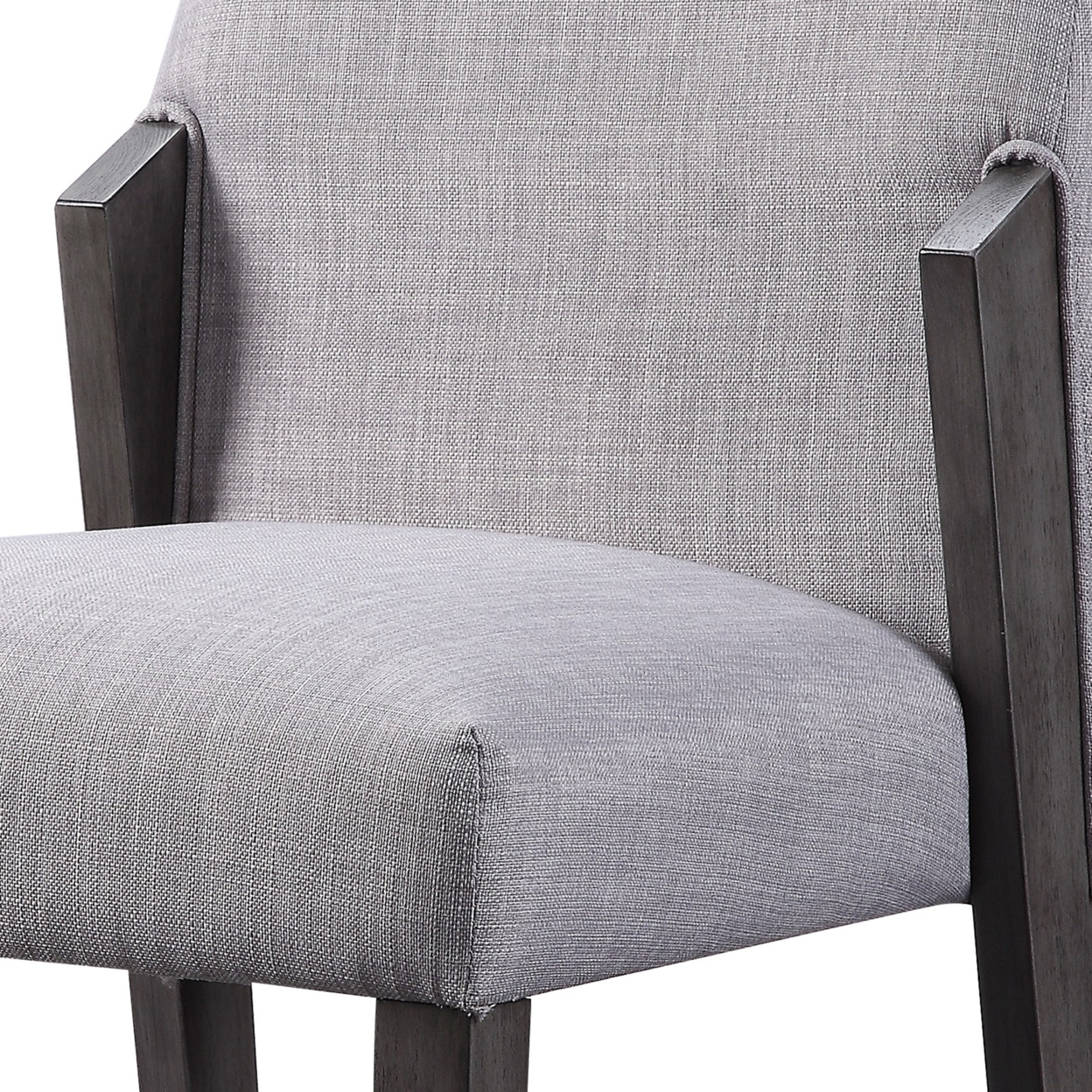 Wood And Fabric Upholstered Dining Chairs, Set Of 2, Gray And Black- Saltoro Sherpi