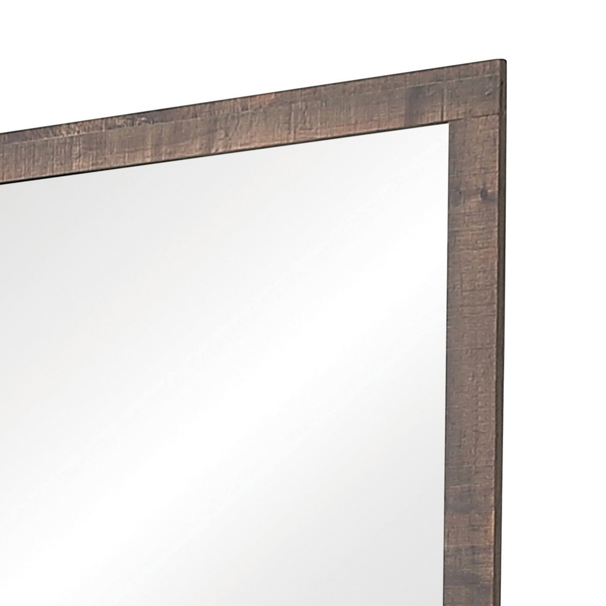 Square Dresser Mirror With Wooden Frame, Weathered Oak Brown - Saltoro Sherpi