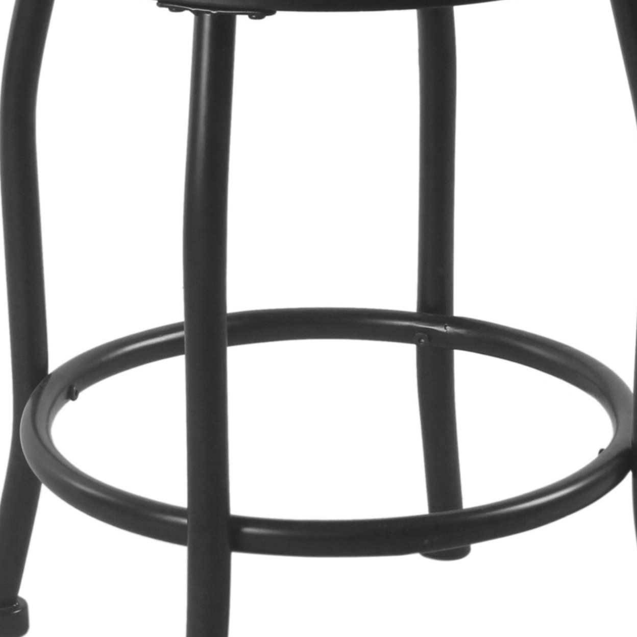 Metal Counter Stool With Swivelling Fabric Padded Seat, Gray And Black- Saltoro Sherpi