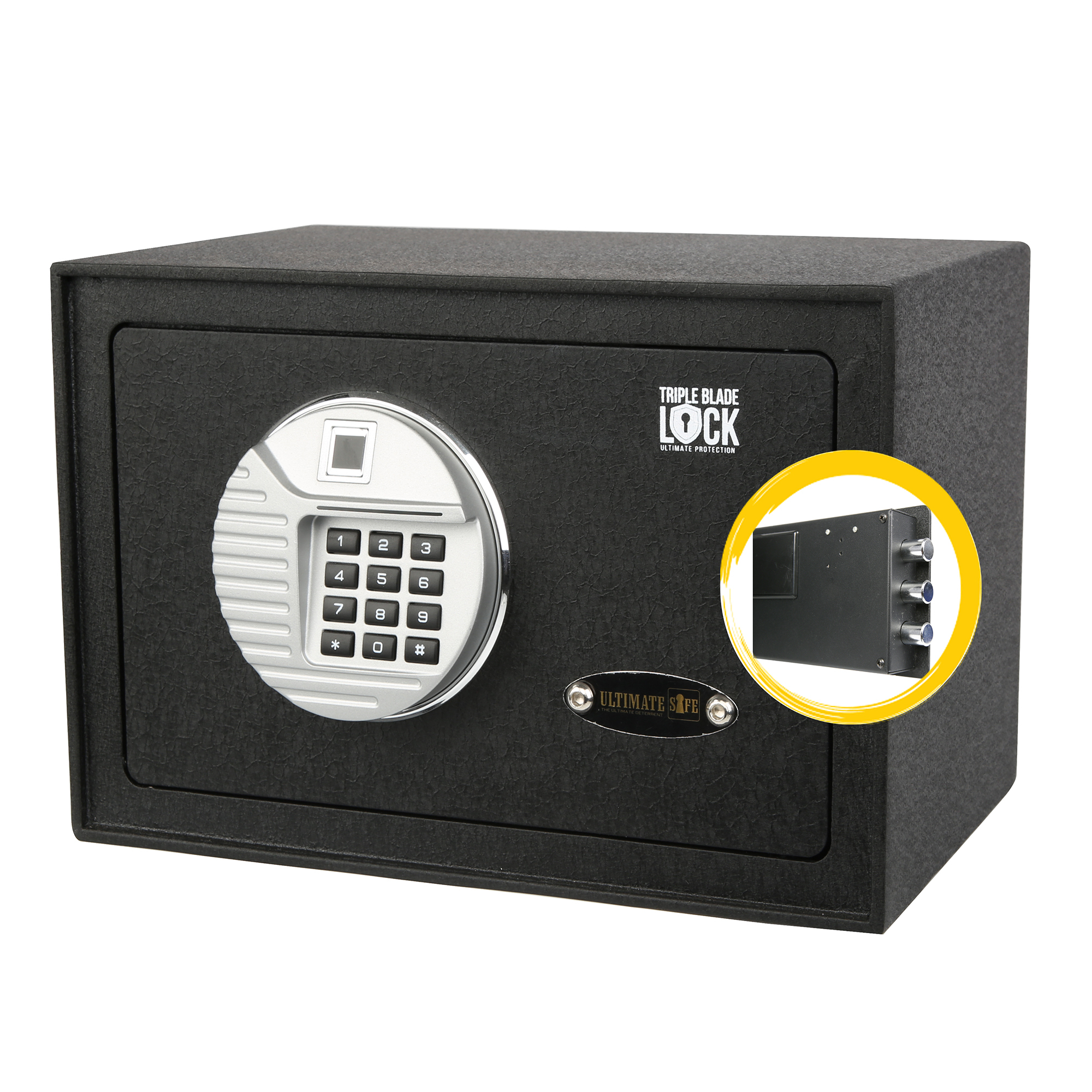 Ultimate Safe 0.3 Cu Ft Biometric Fingerprint Home Office Safe Box And Triple Blade Lock
