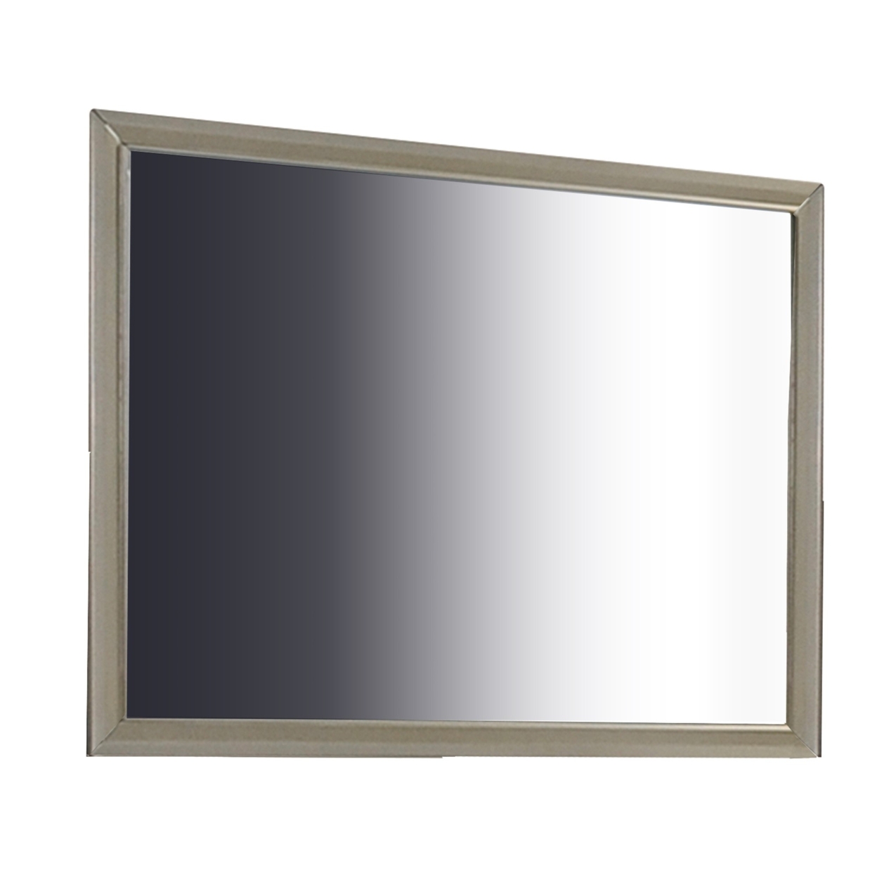 Wooden Clean Lines Framed Mirror With Rectangular Shape, Silver- Saltoro Sherpi